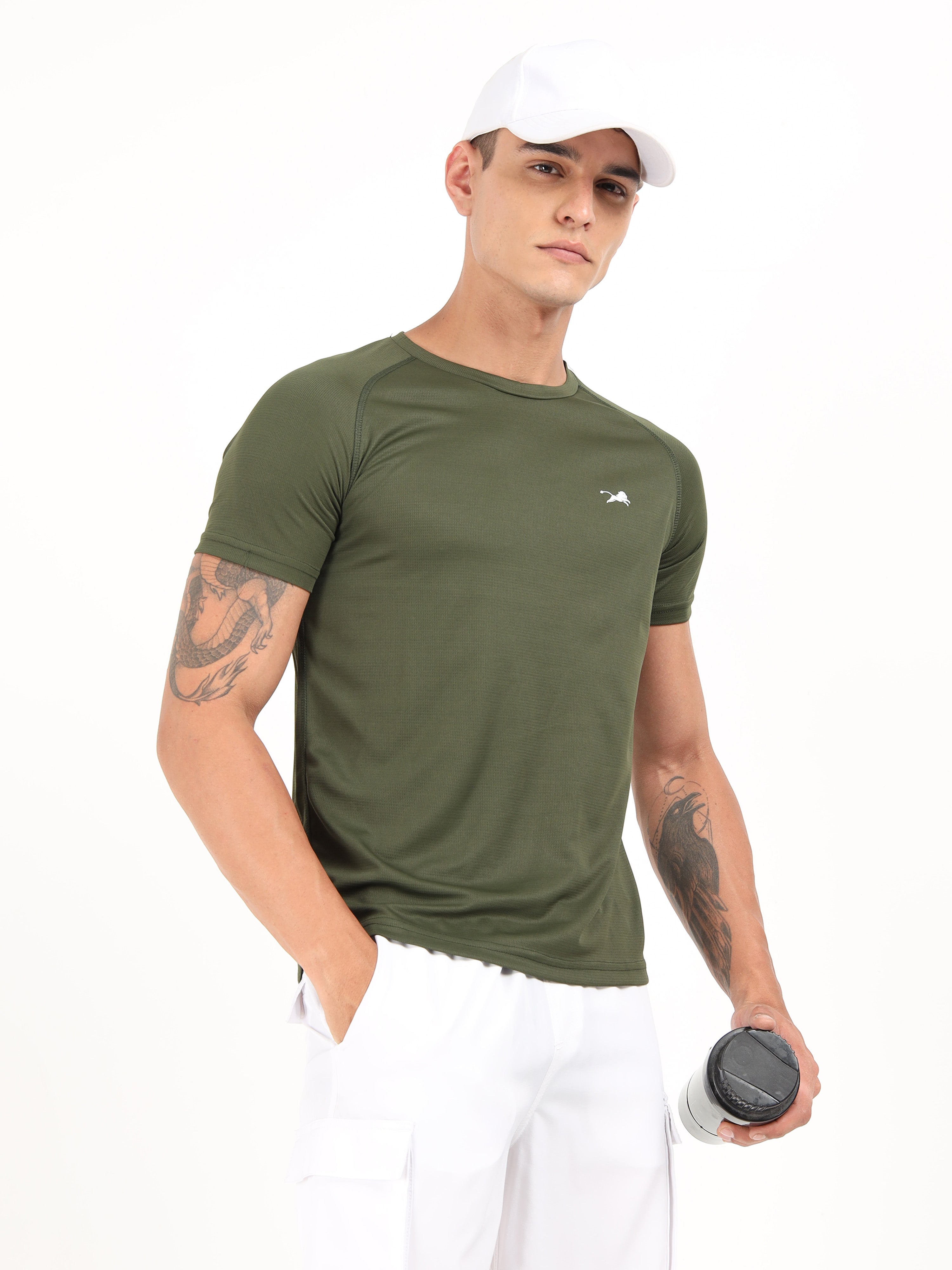 Olive Green Dry Fit T-Shirt