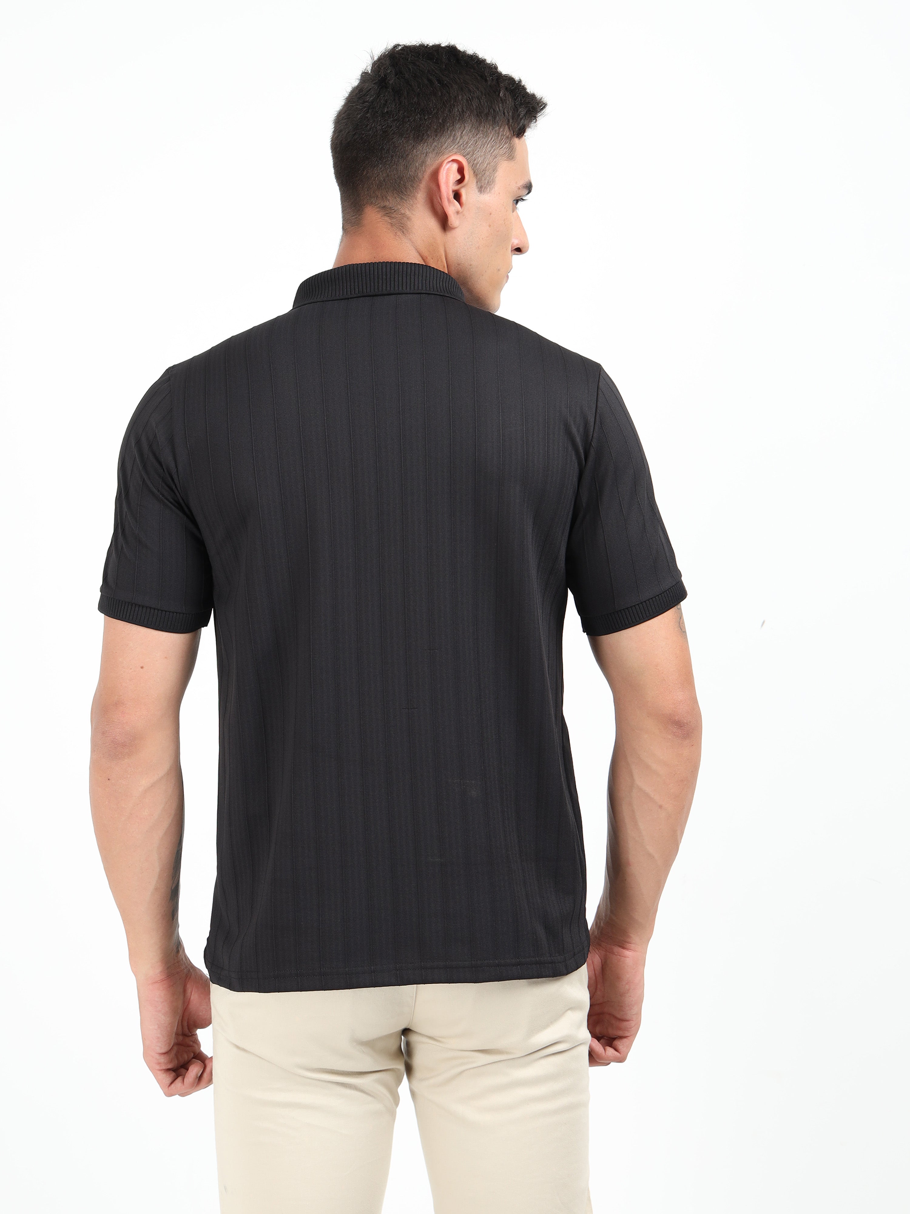 Black Korean Polo T-Shirt