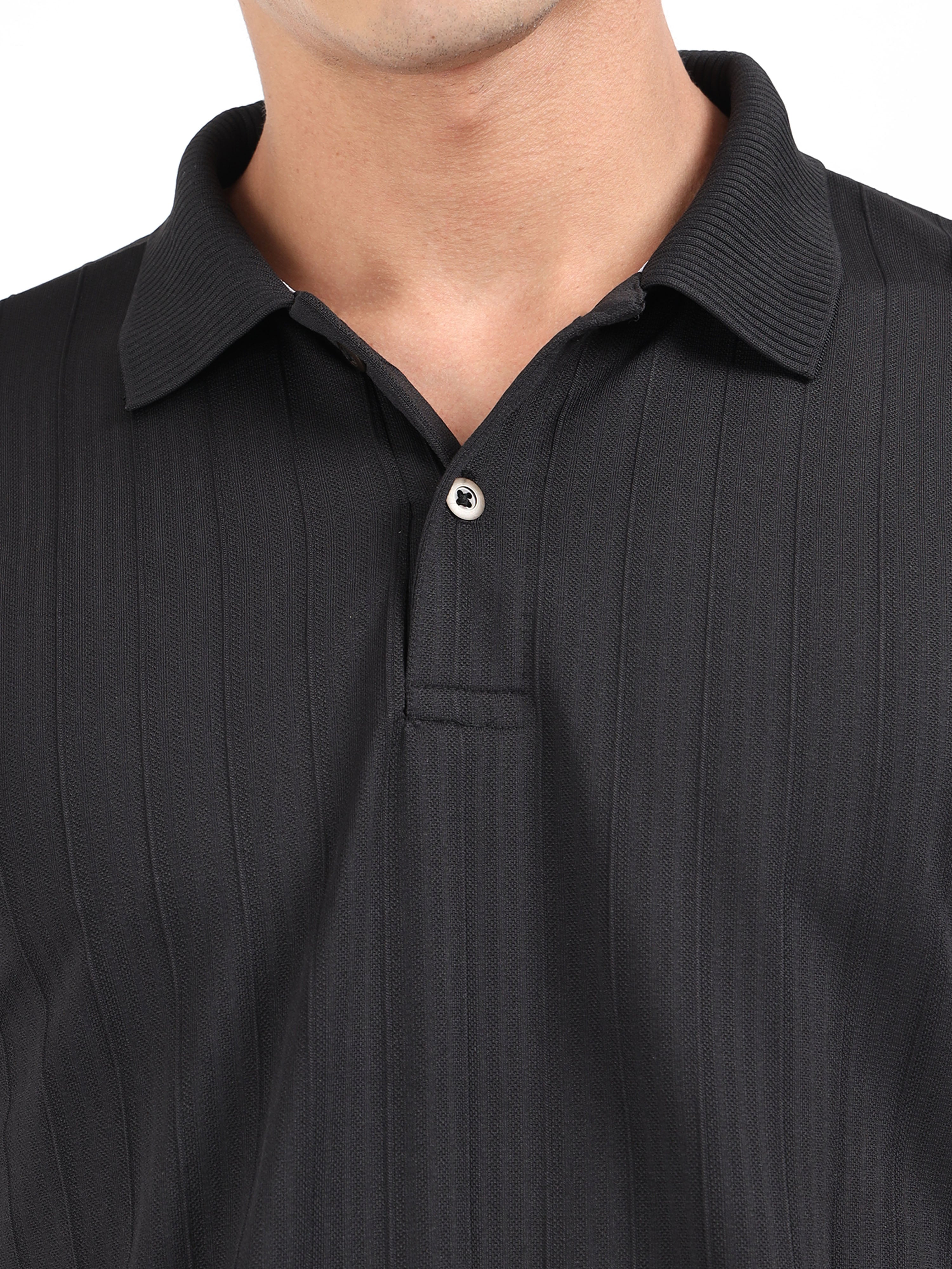 Black Korean Polo T-Shirt