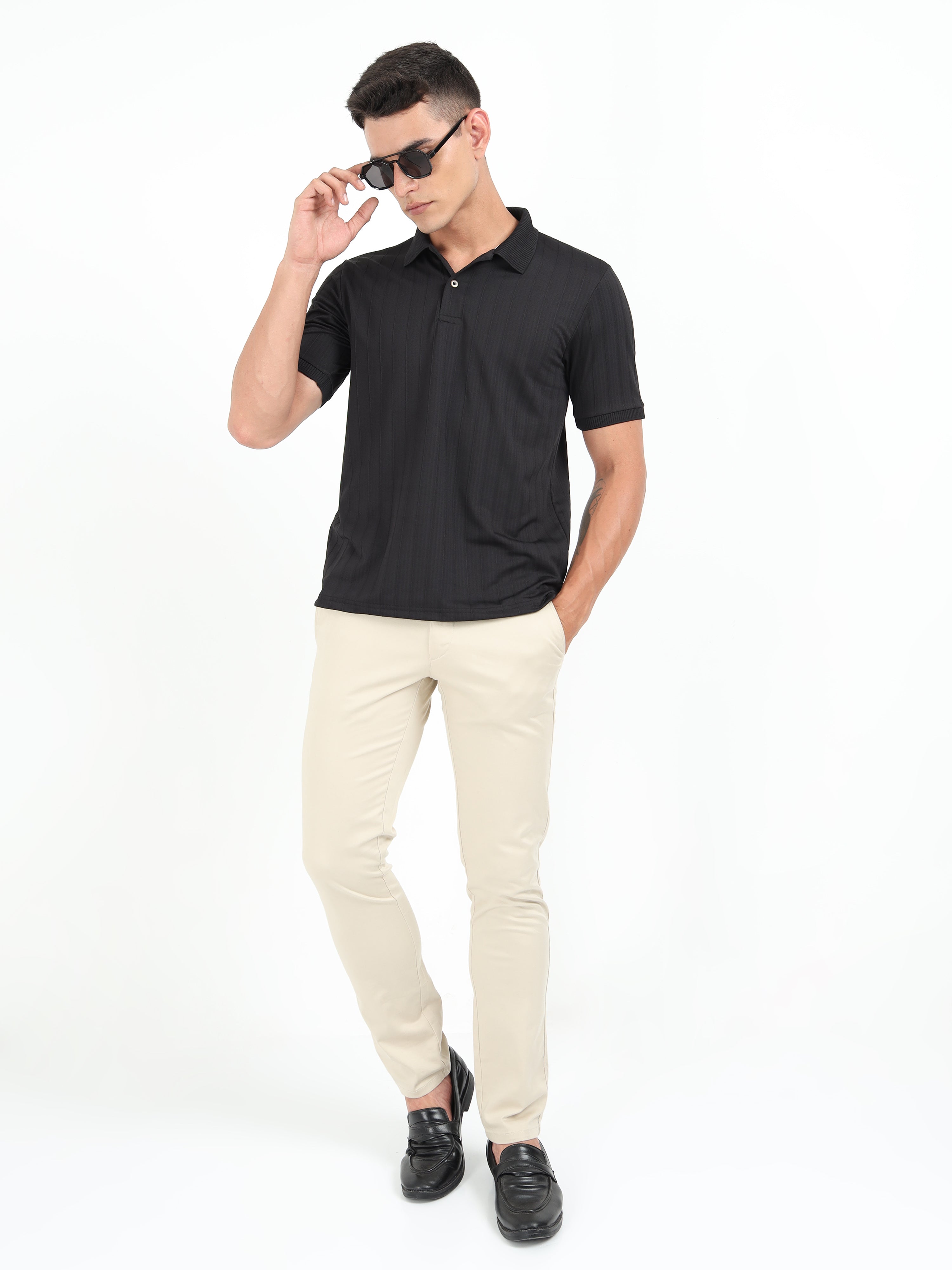 Black Korean Polo T-Shirt
