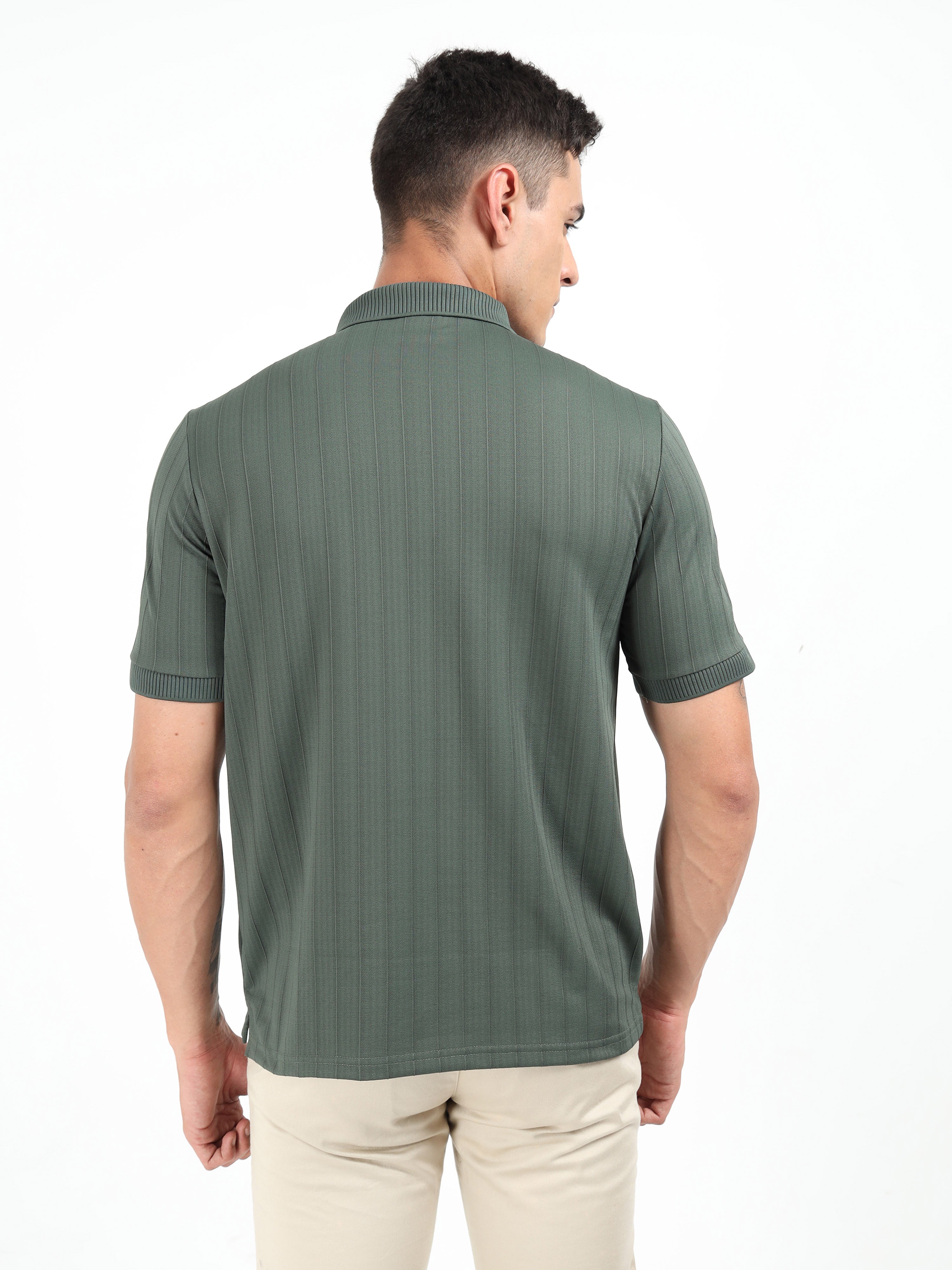 Forest Green Korean Polo T-Shirt