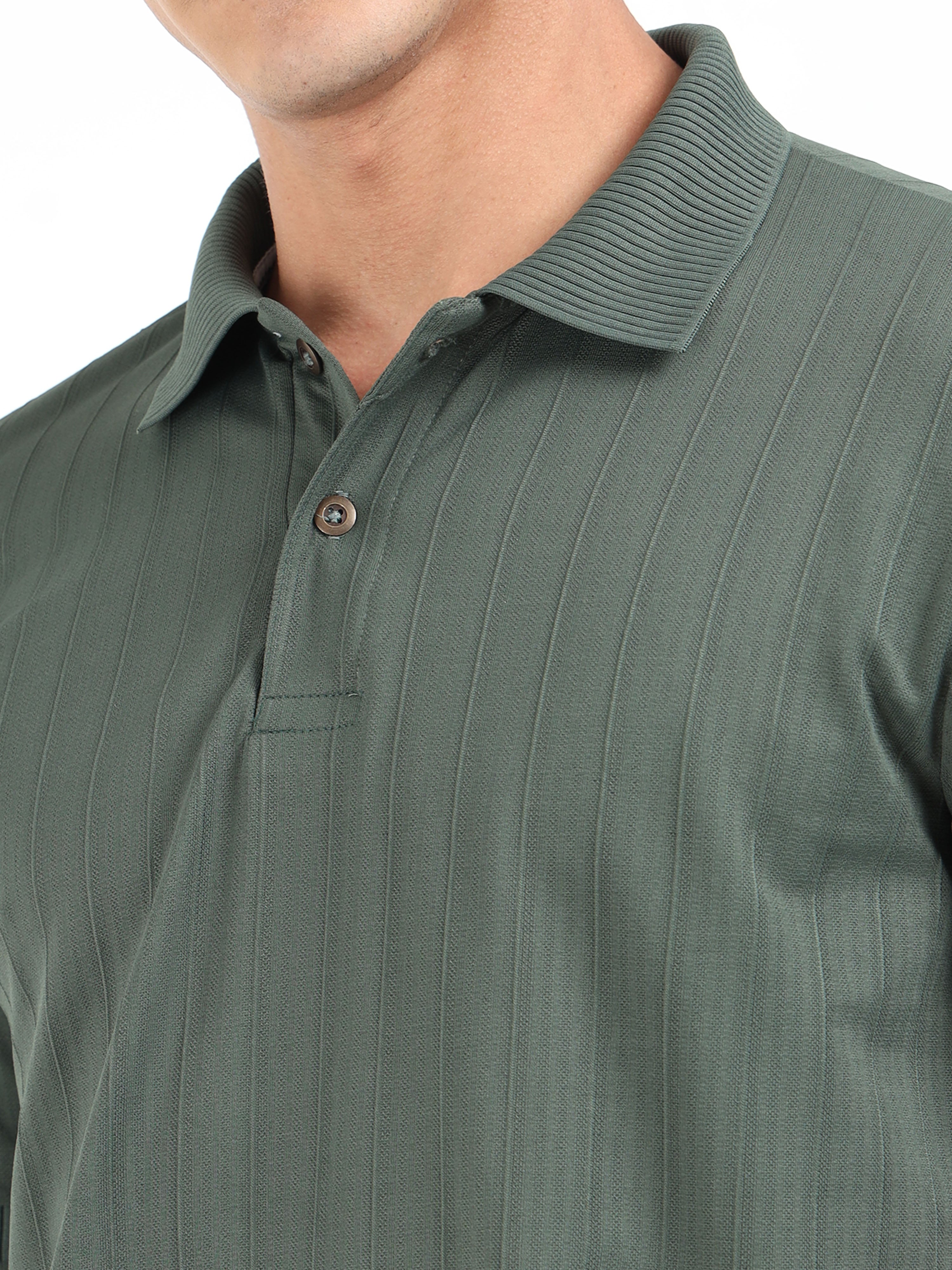 Forest Green Korean Polo T-Shirt