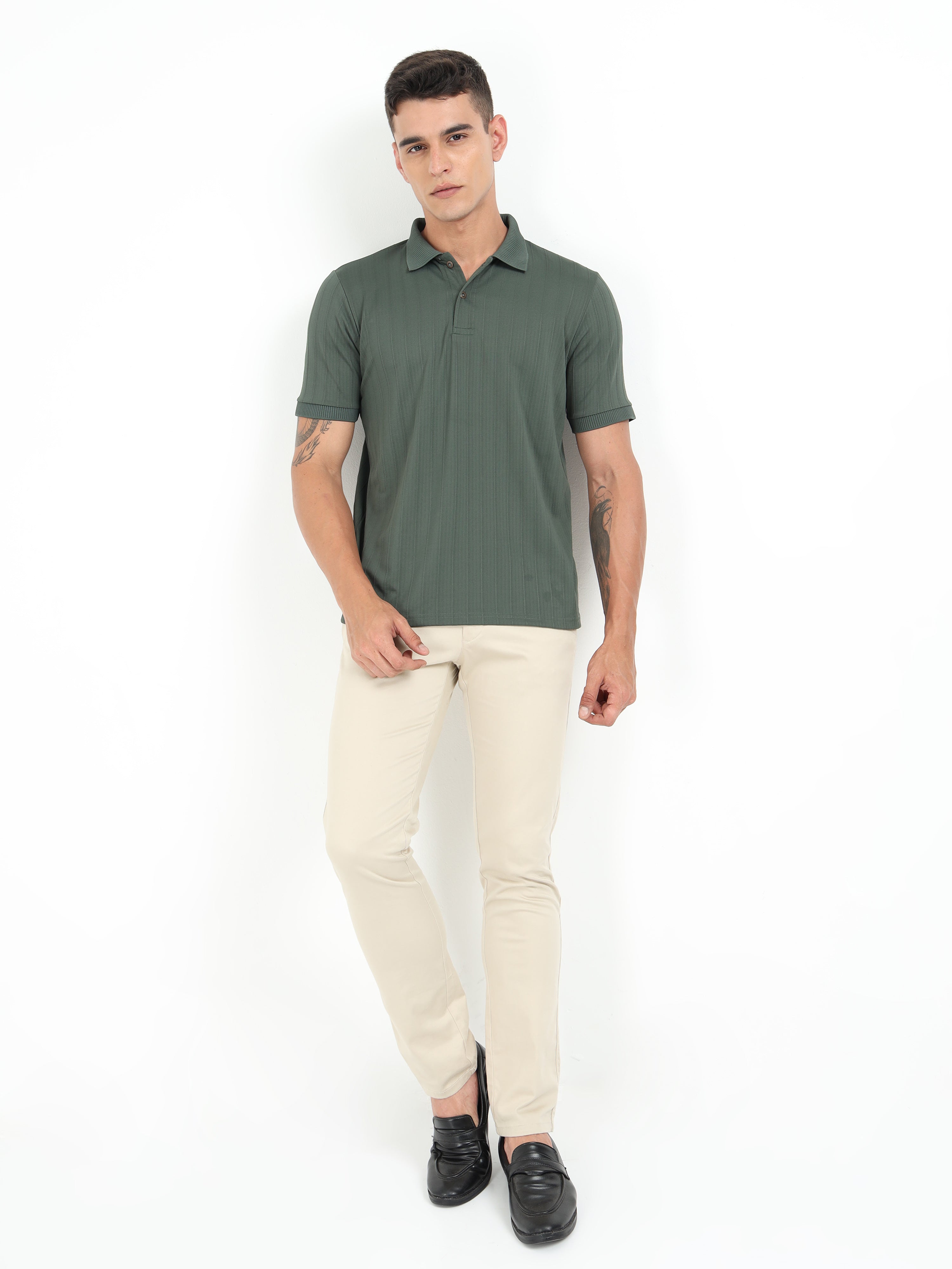 Forest Green Korean Polo T-Shirt