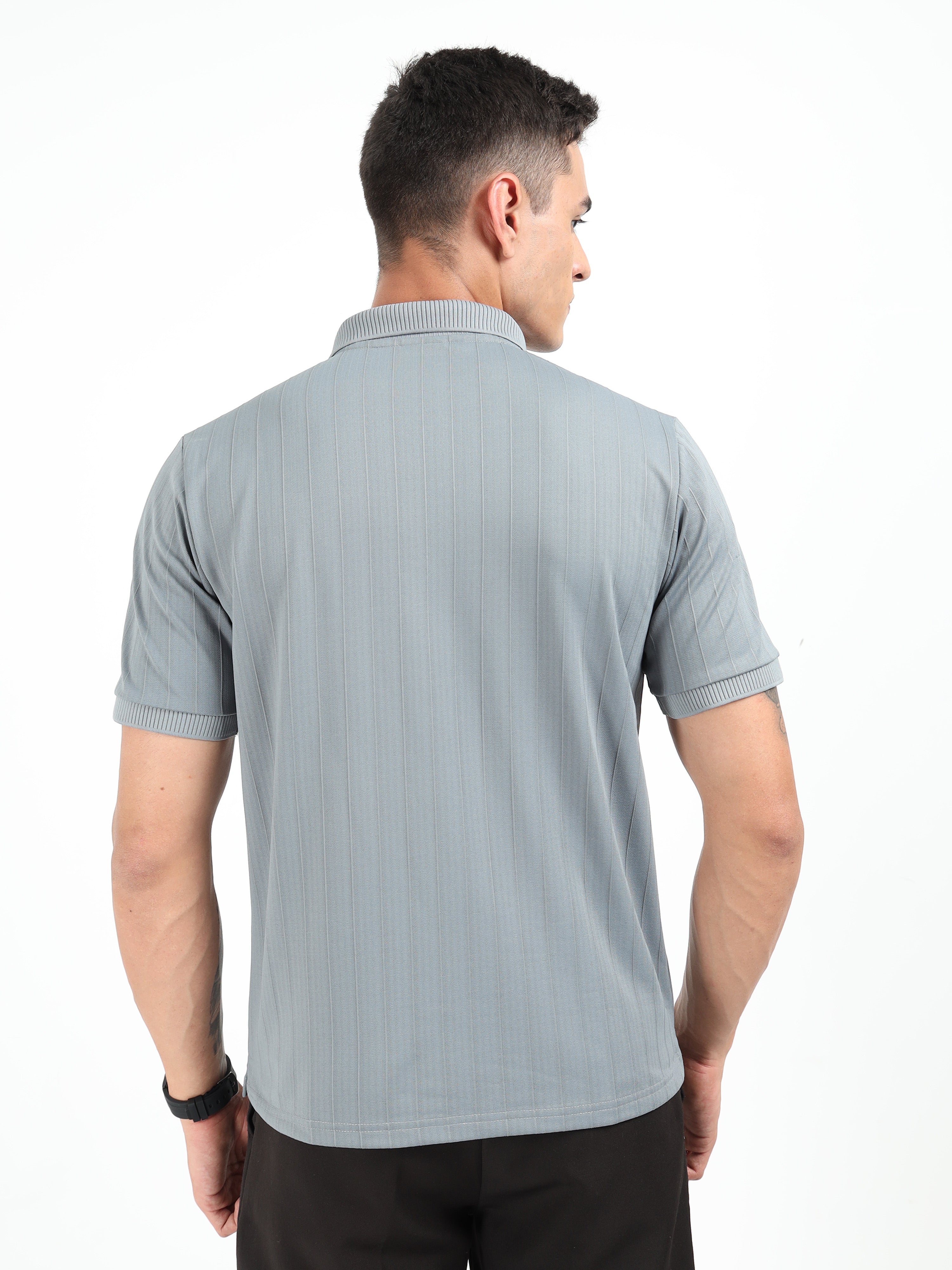 Grey Korean Polo T-Shirt