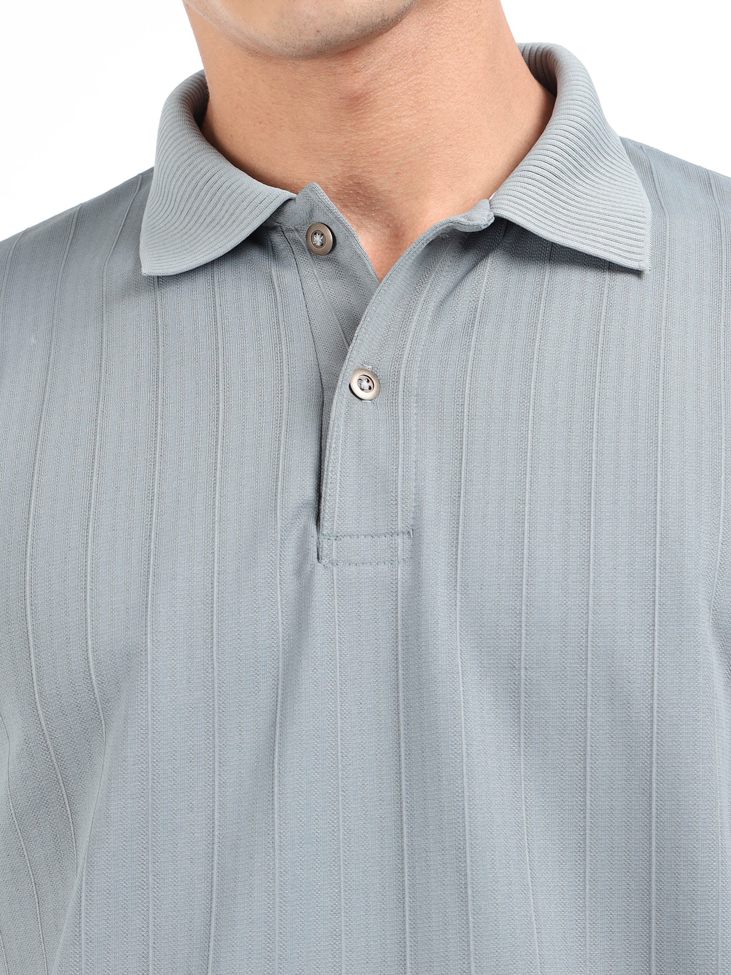 Grey Korean Polo T-Shirt