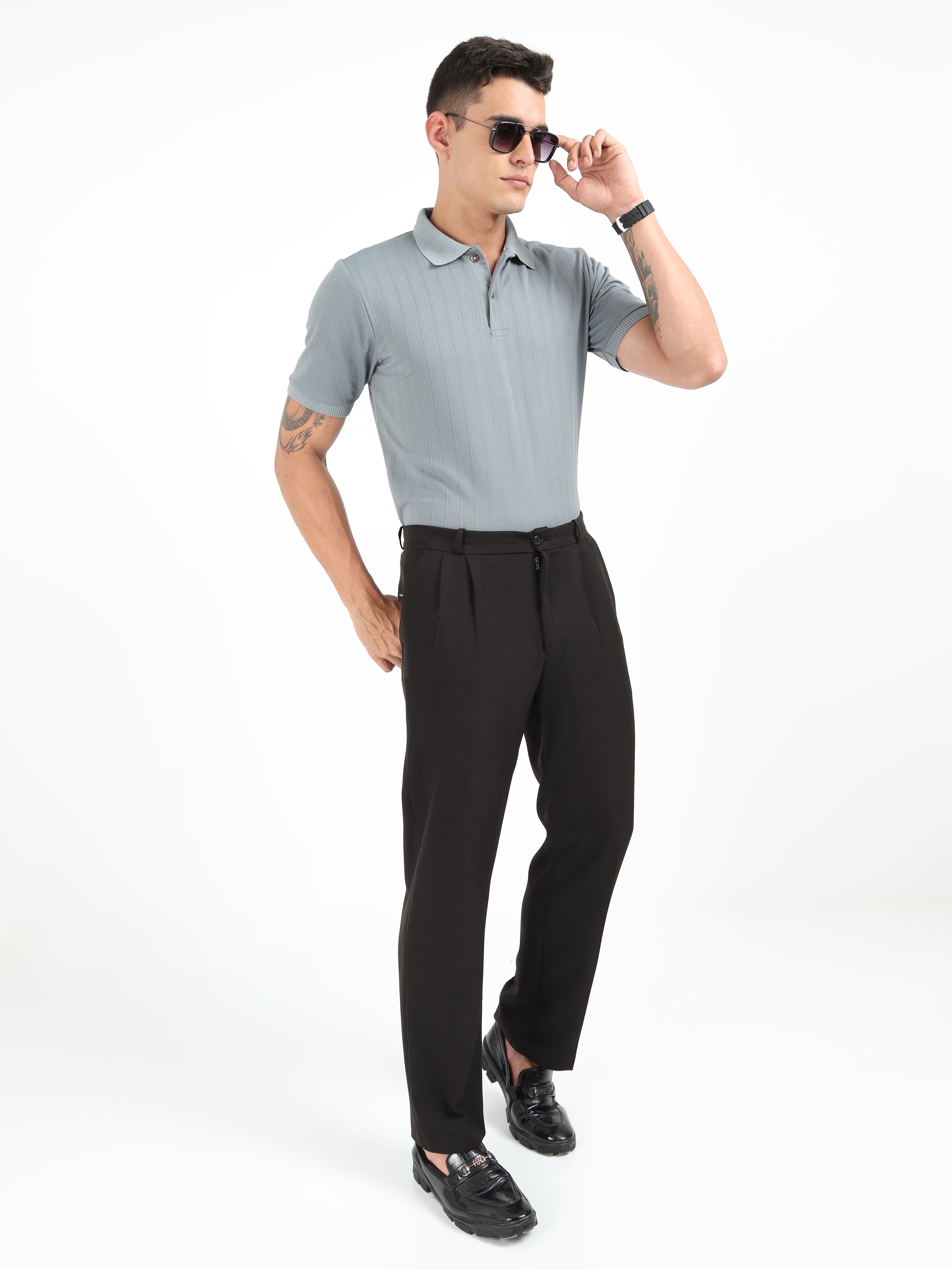 Grey Korean Polo T-Shirt