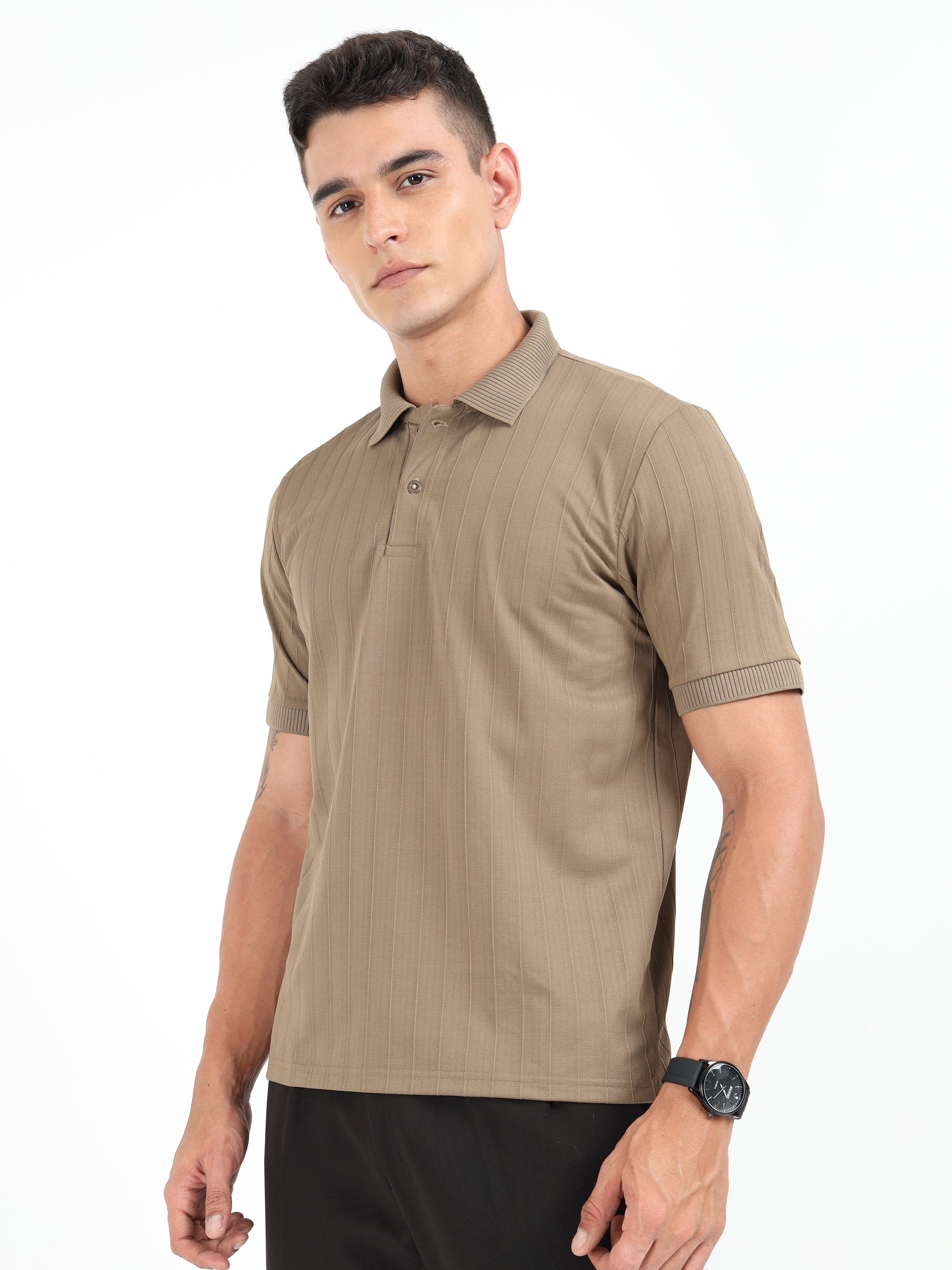 Sand Korean Polo T-Shirt
