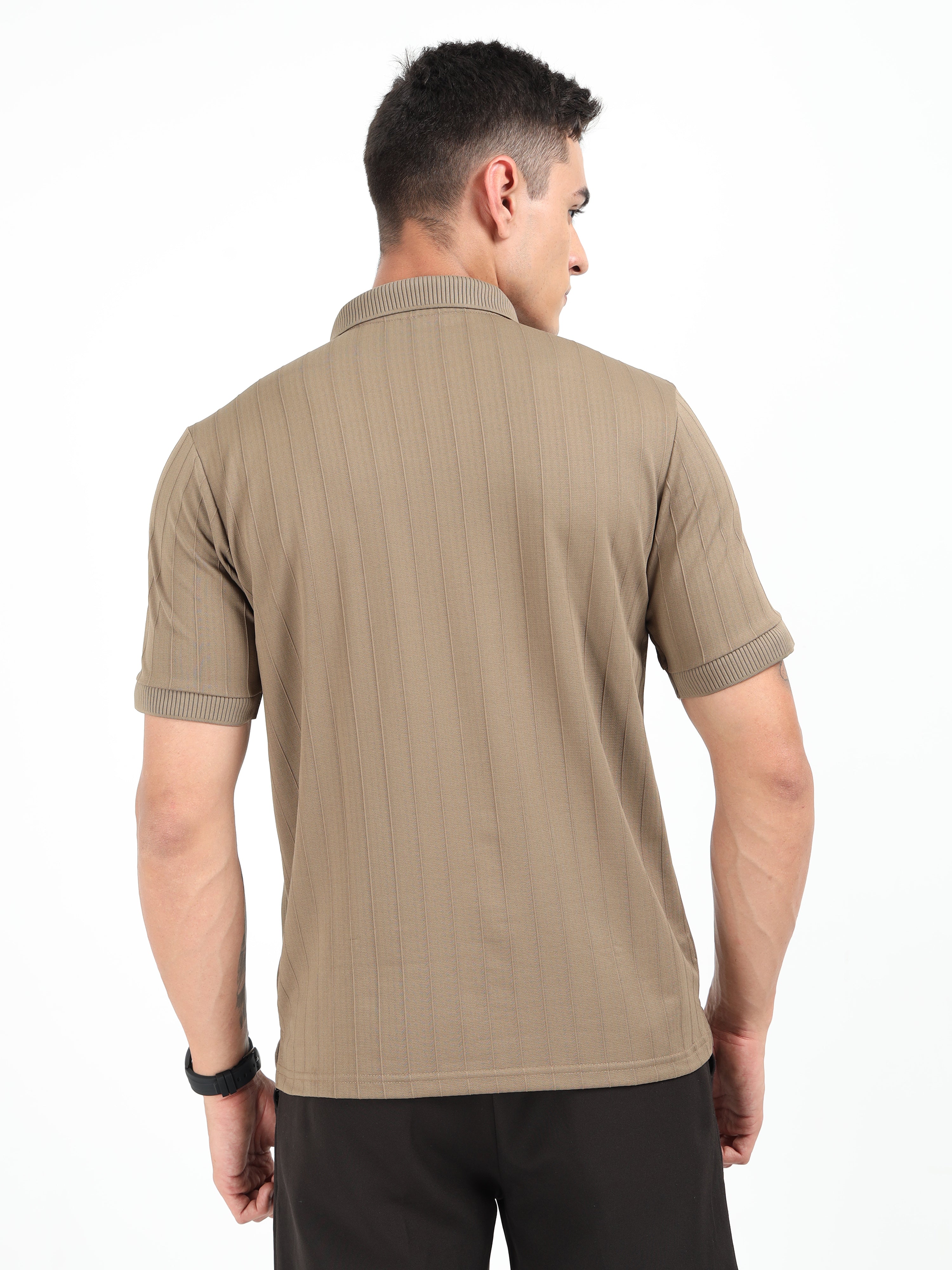 Sand Korean Polo T-Shirt