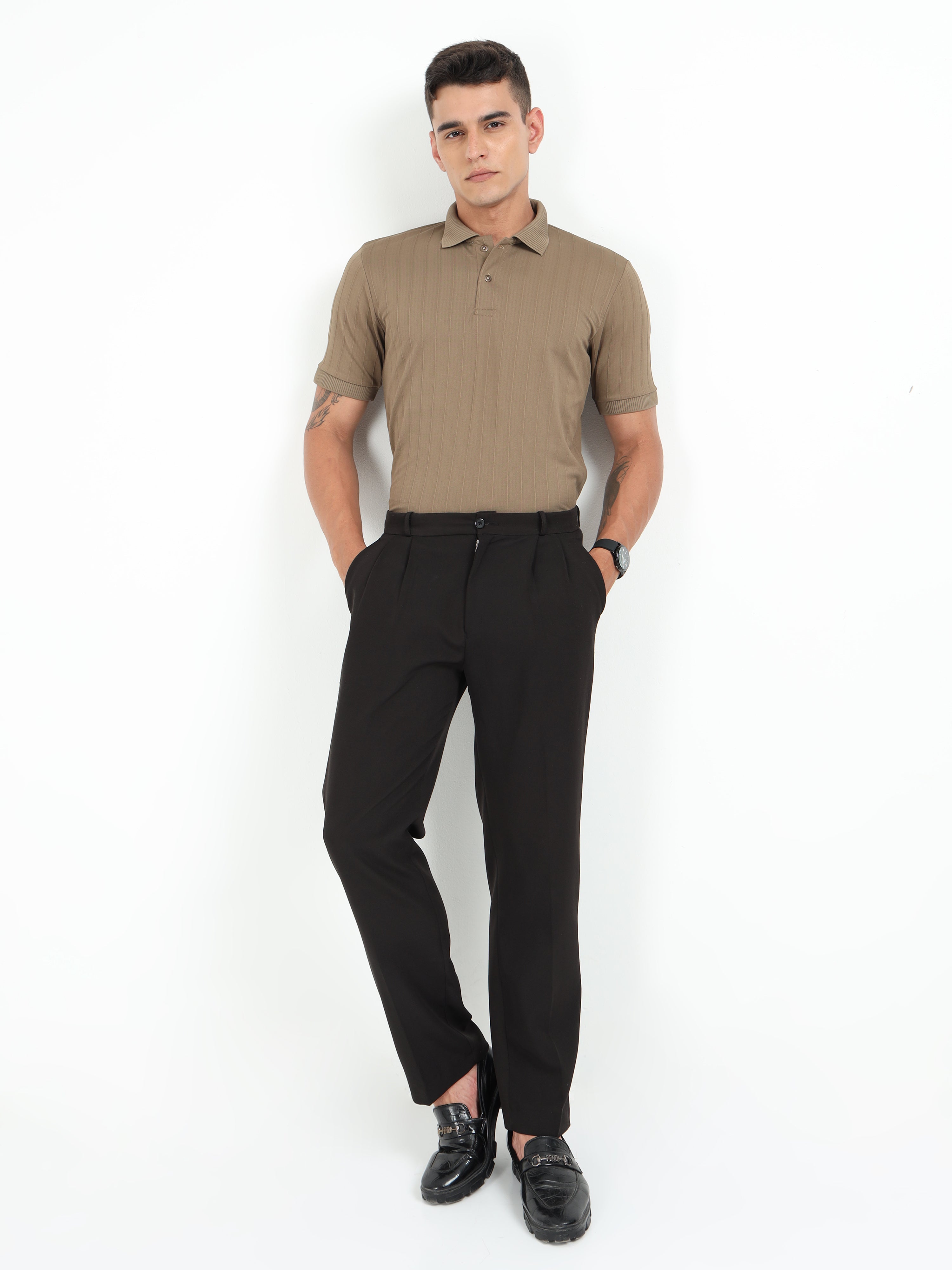 Sand Korean Polo T-Shirt