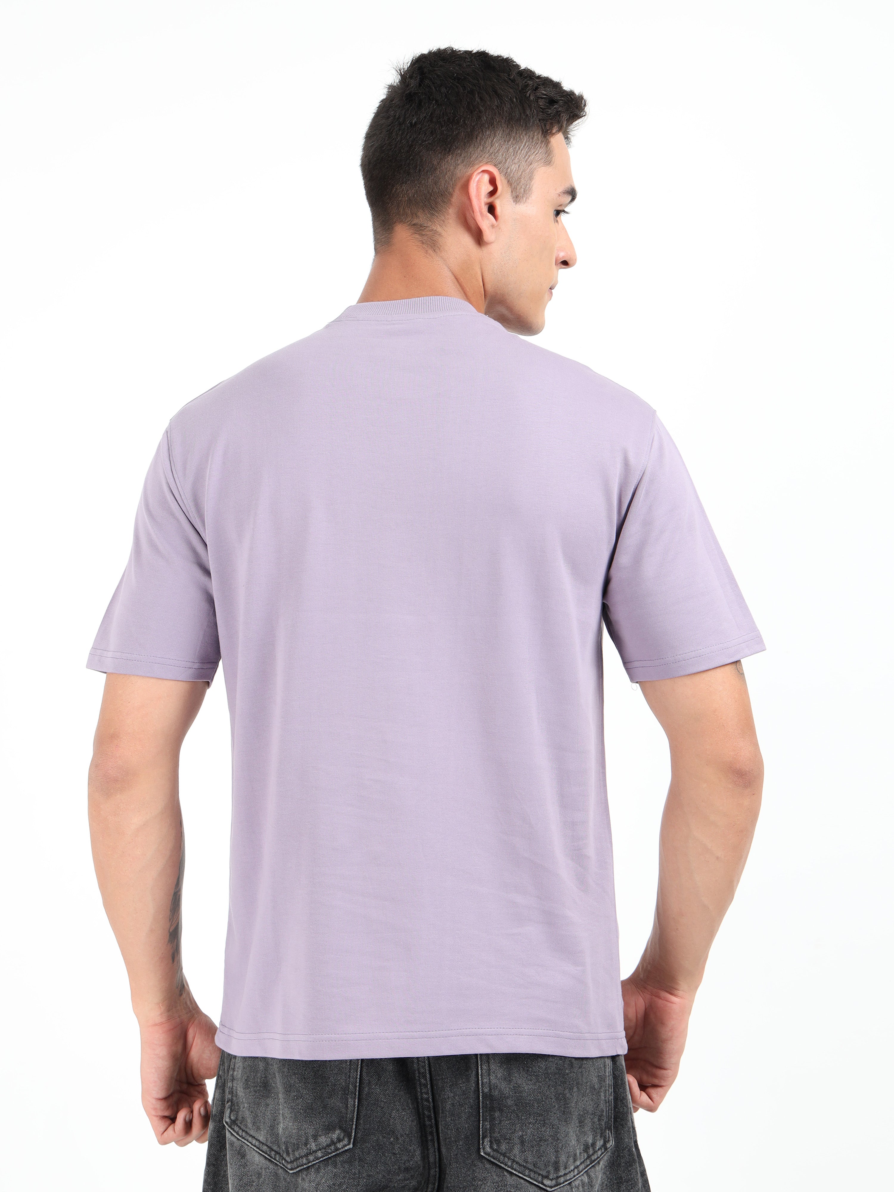 Lavender Solid Oversized Tee