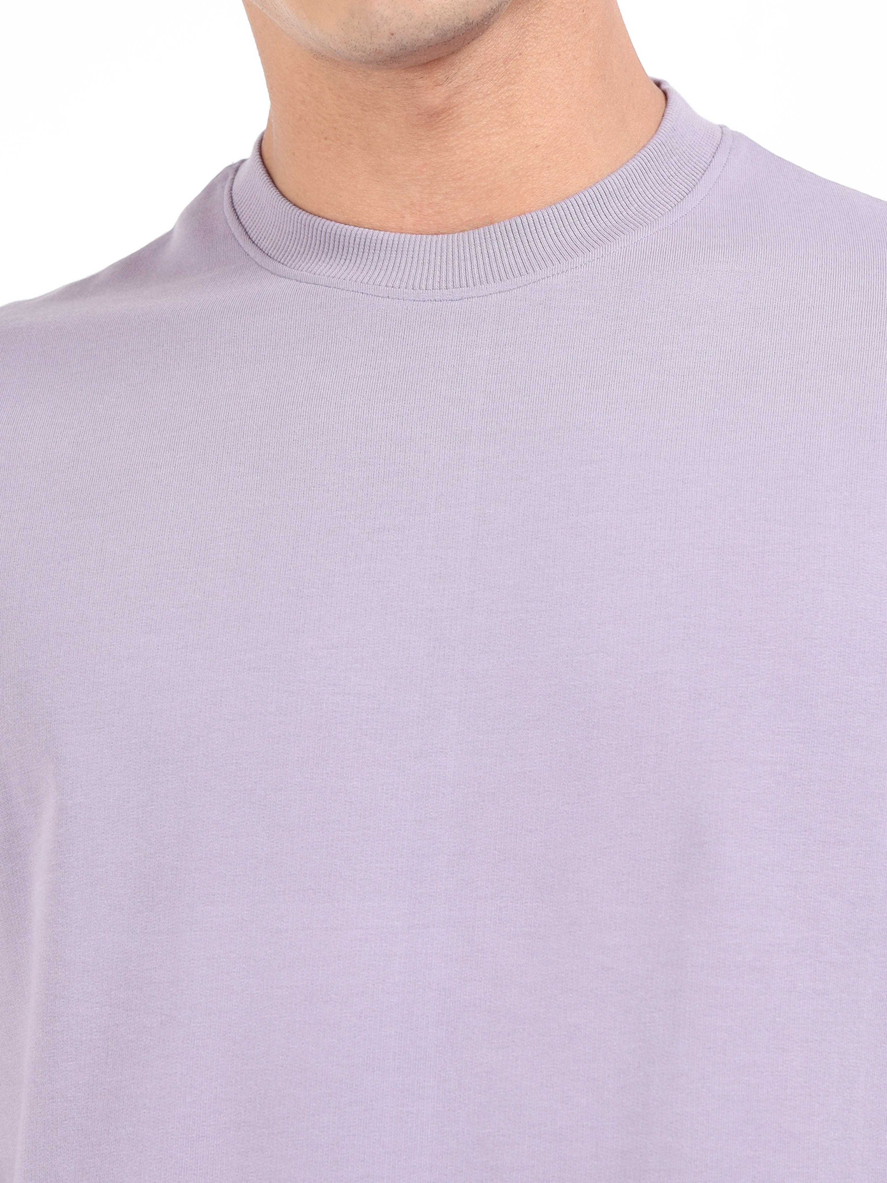 Lavender Solid Oversized Tee