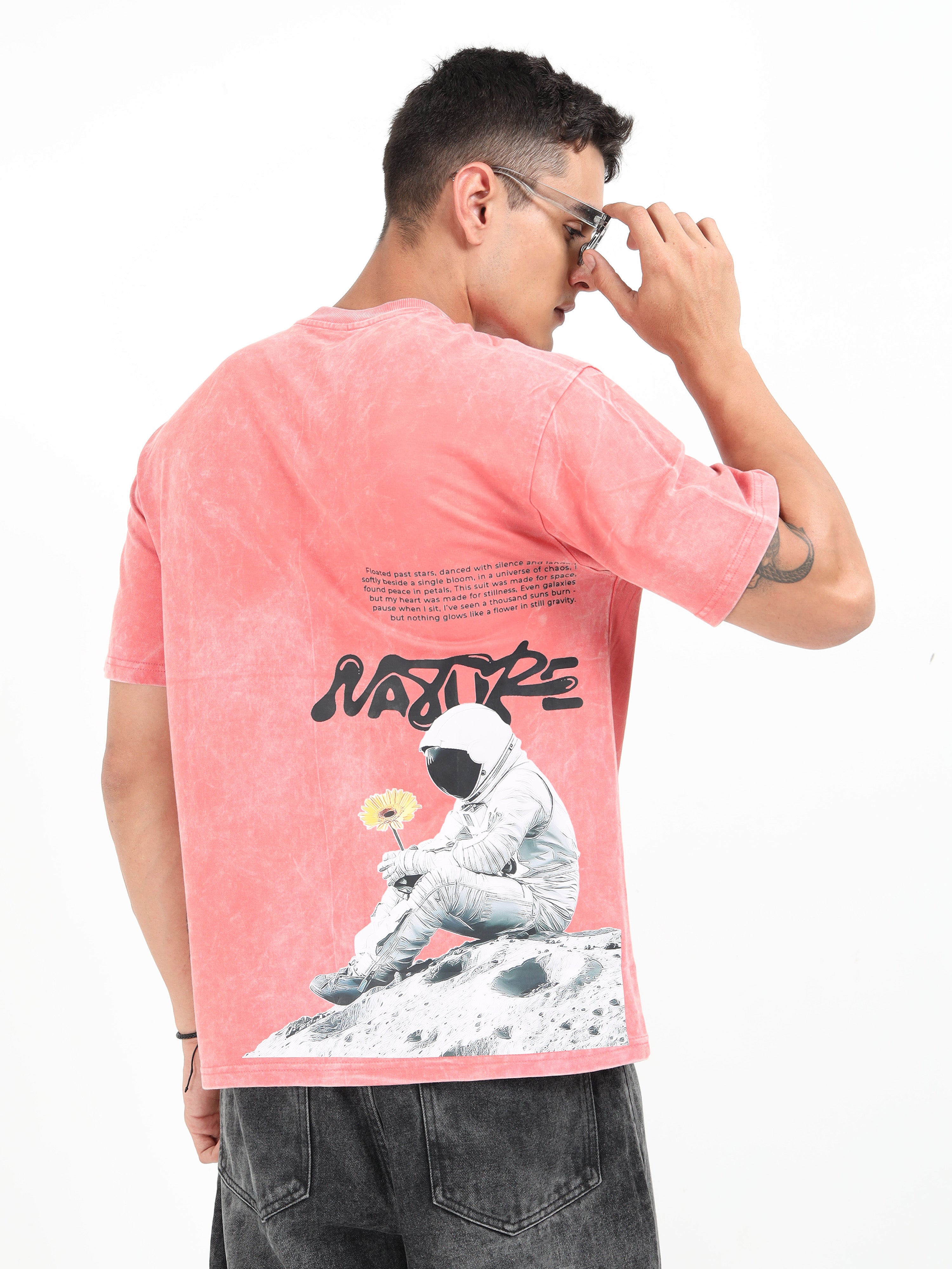 Plum Uneven Washed Oversized T-Shirt