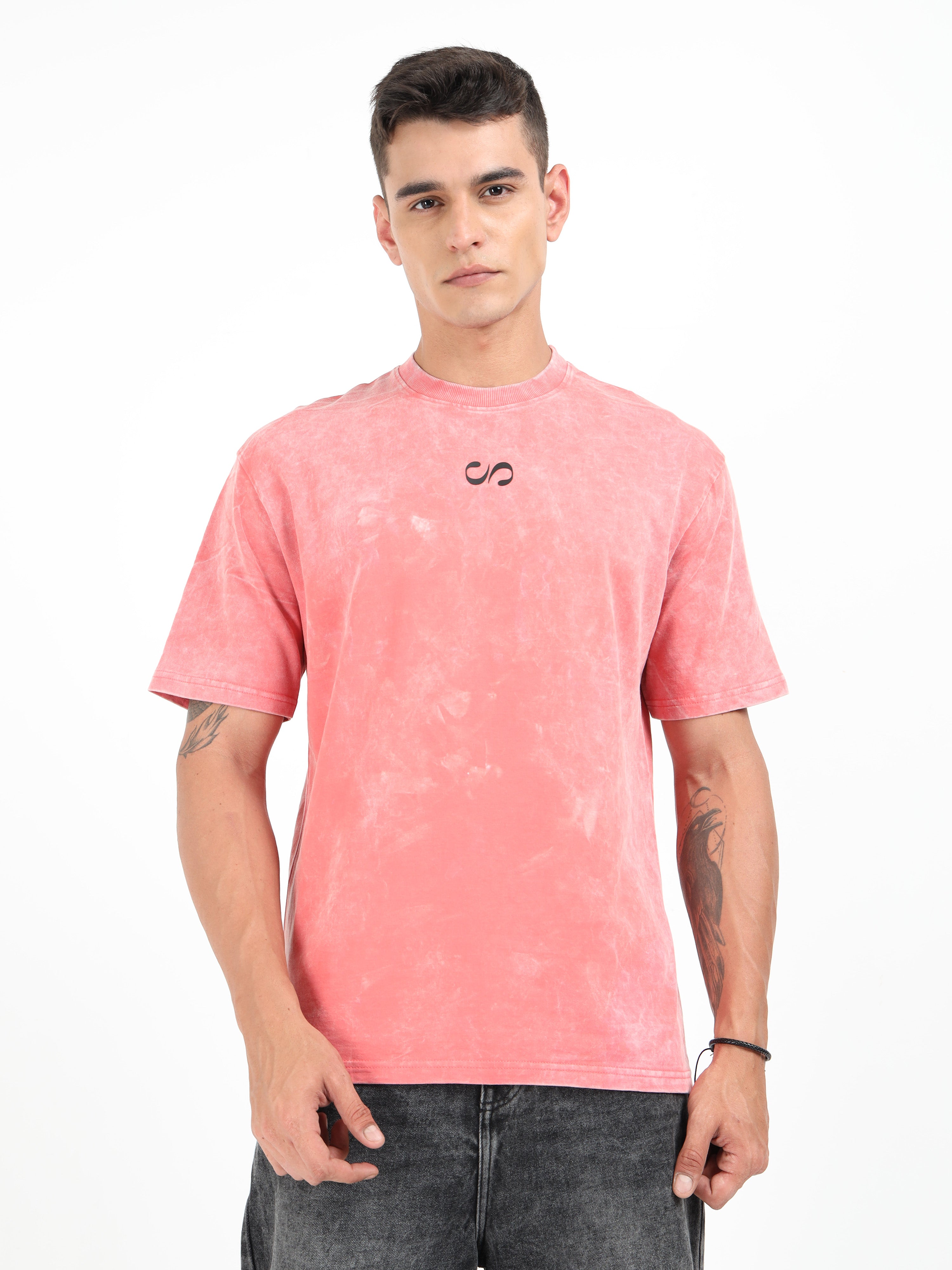 Plum Uneven Washed Oversized T-Shirt