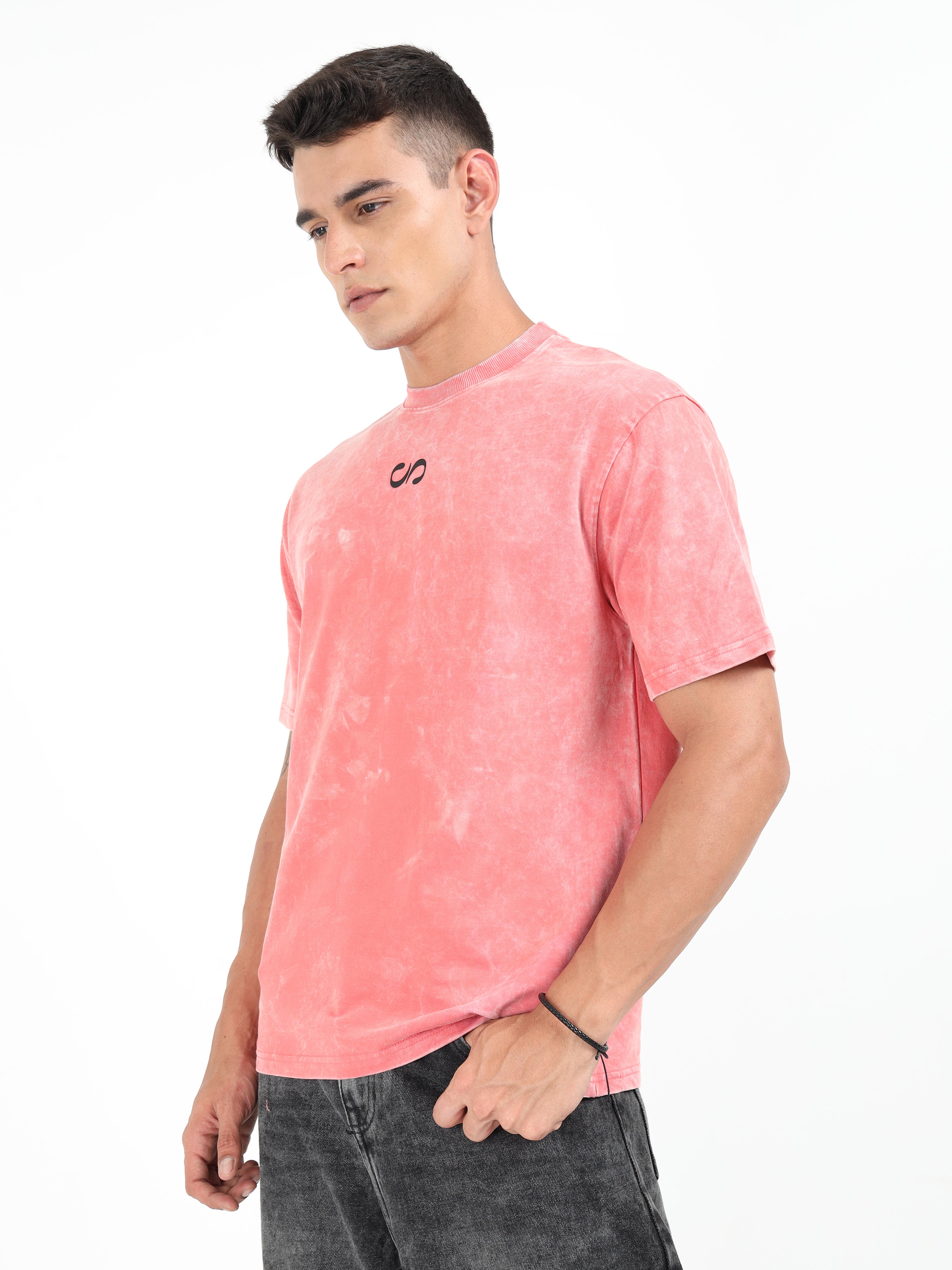 Plum Uneven Washed Oversized T-Shirt