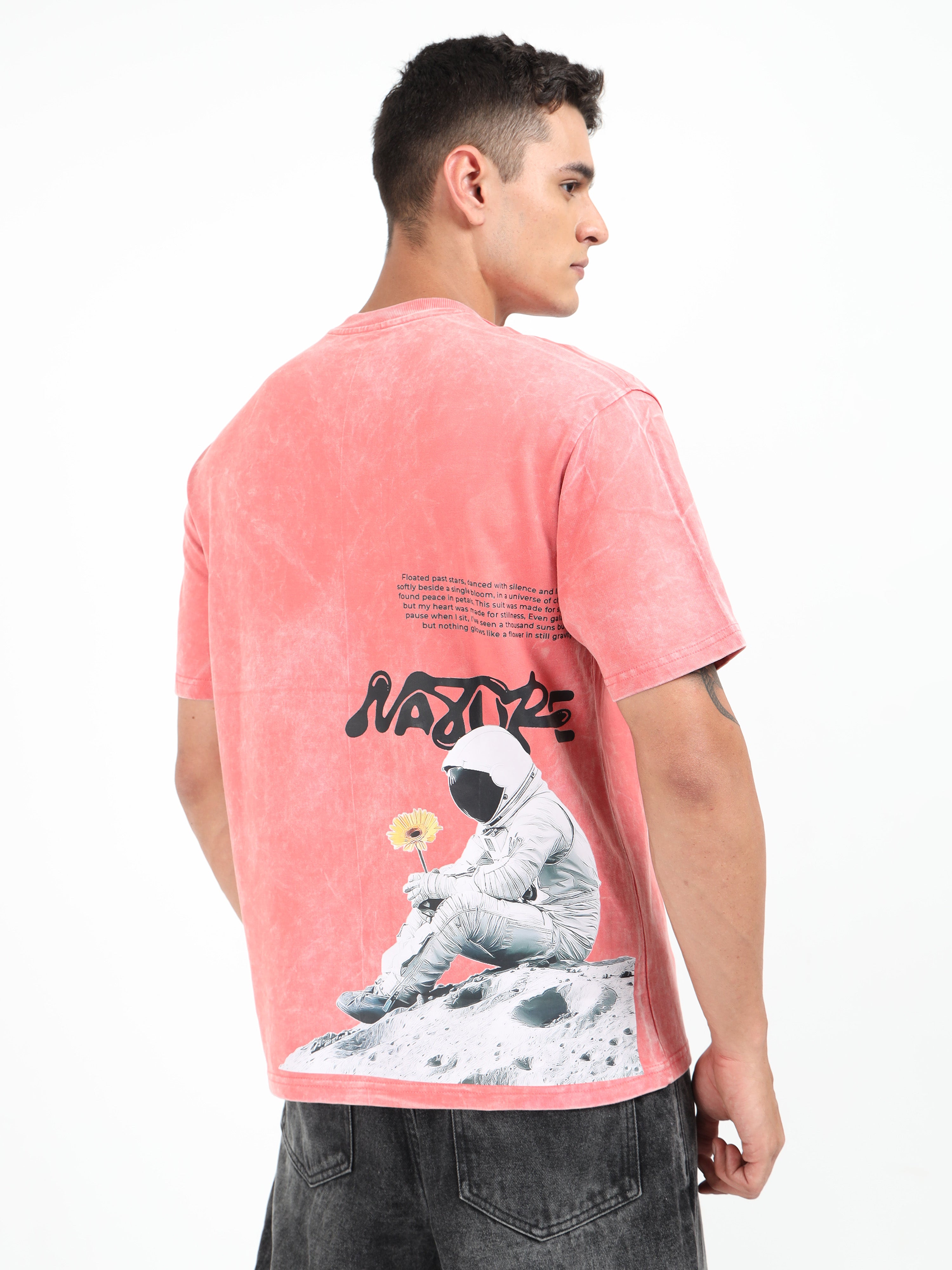 Plum Uneven Washed Oversized T-Shirt