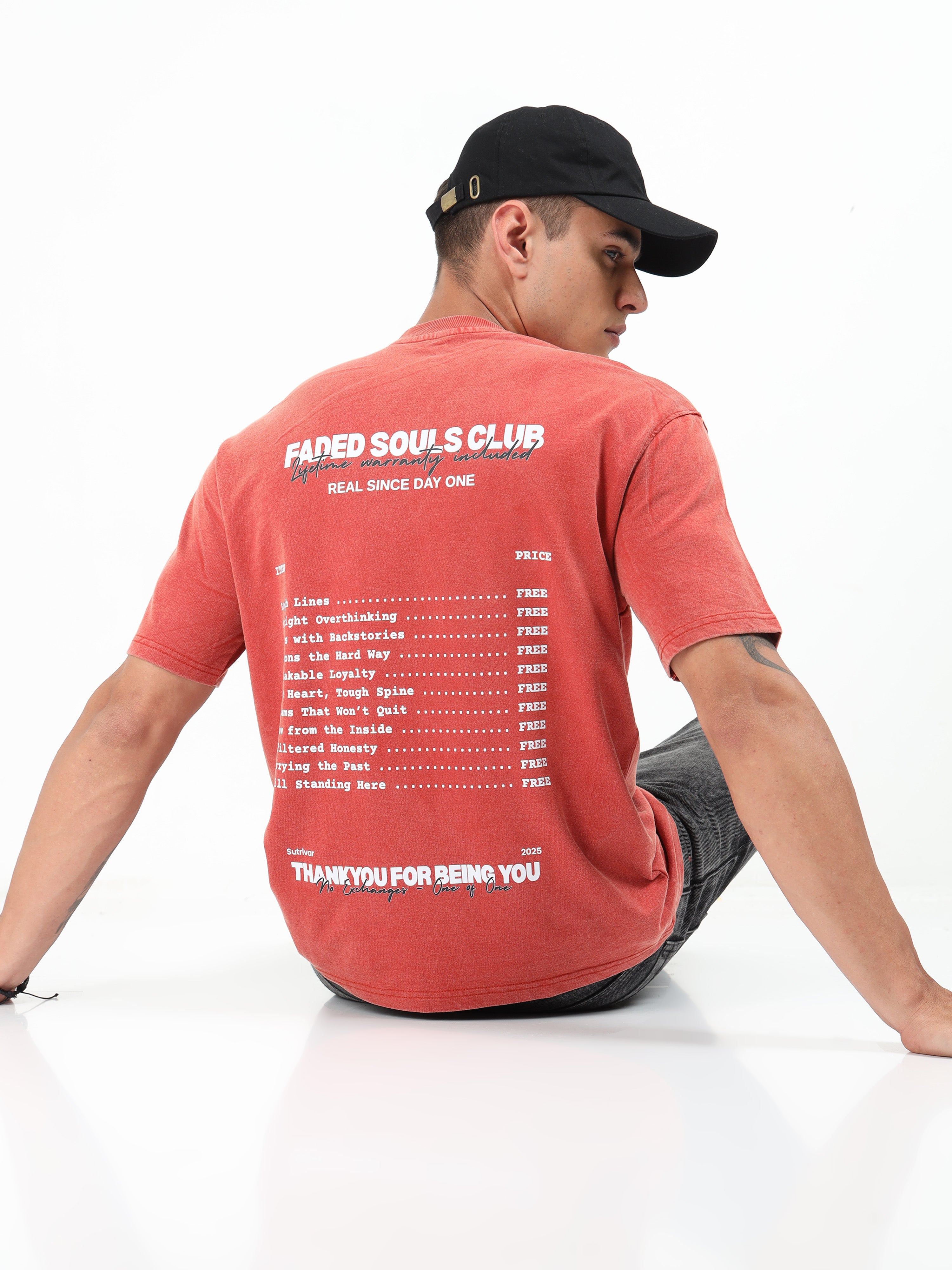 Brick Vintage Washed Oversized T-Shirt