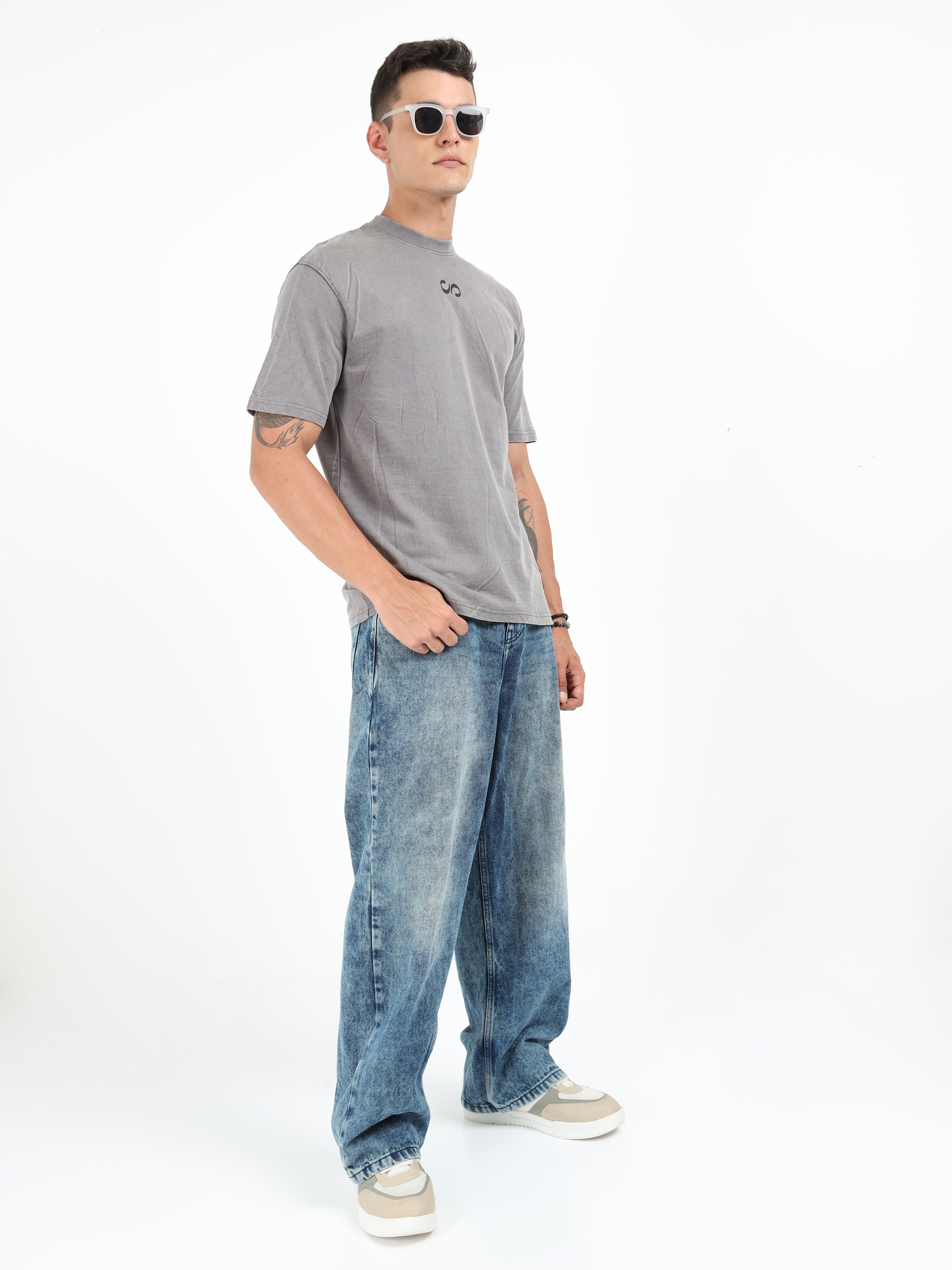Grey Vintage Washed Oversized T-Shirt