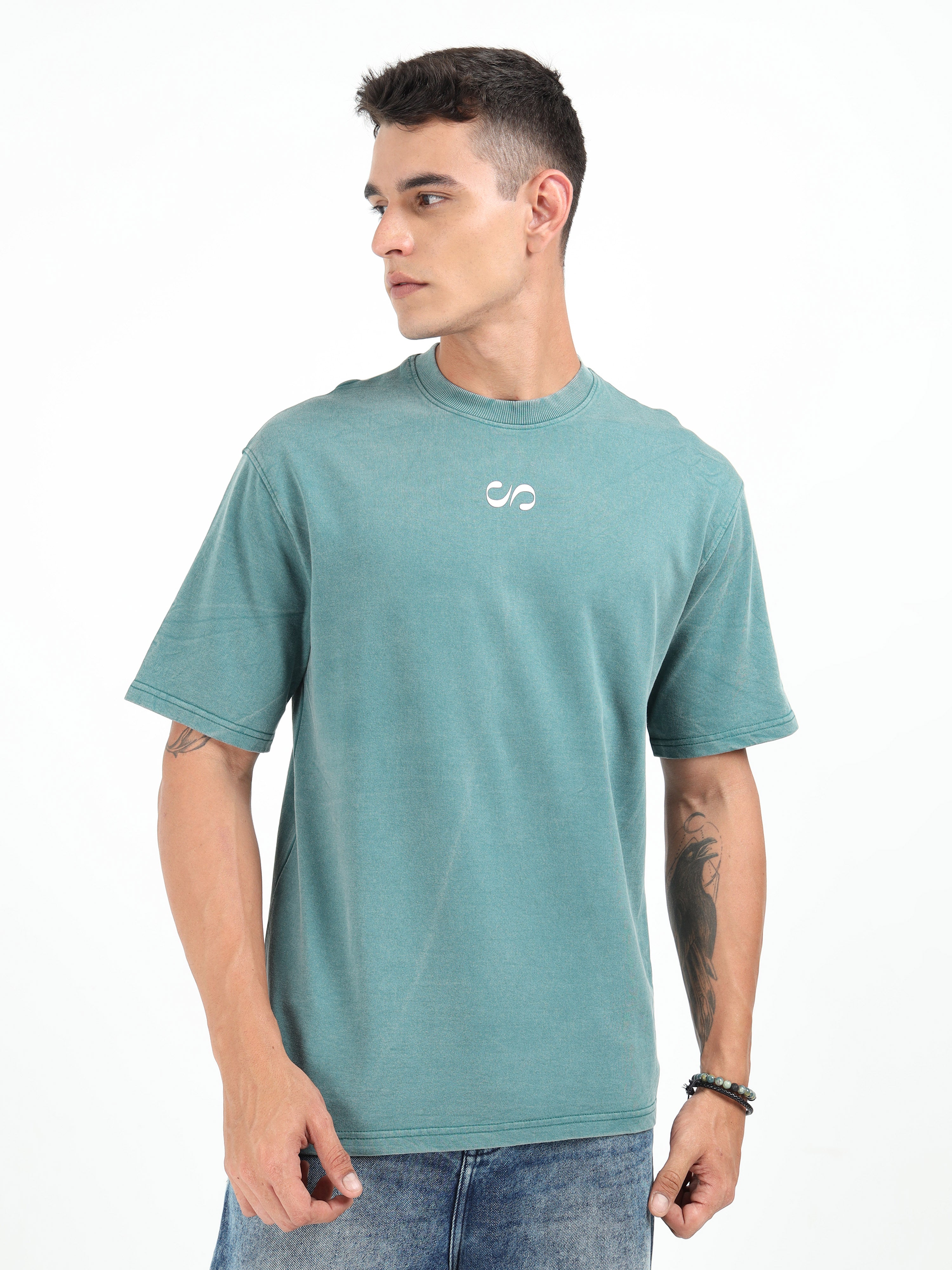 Pine Green Vintage Washed Oversized T-Shirt