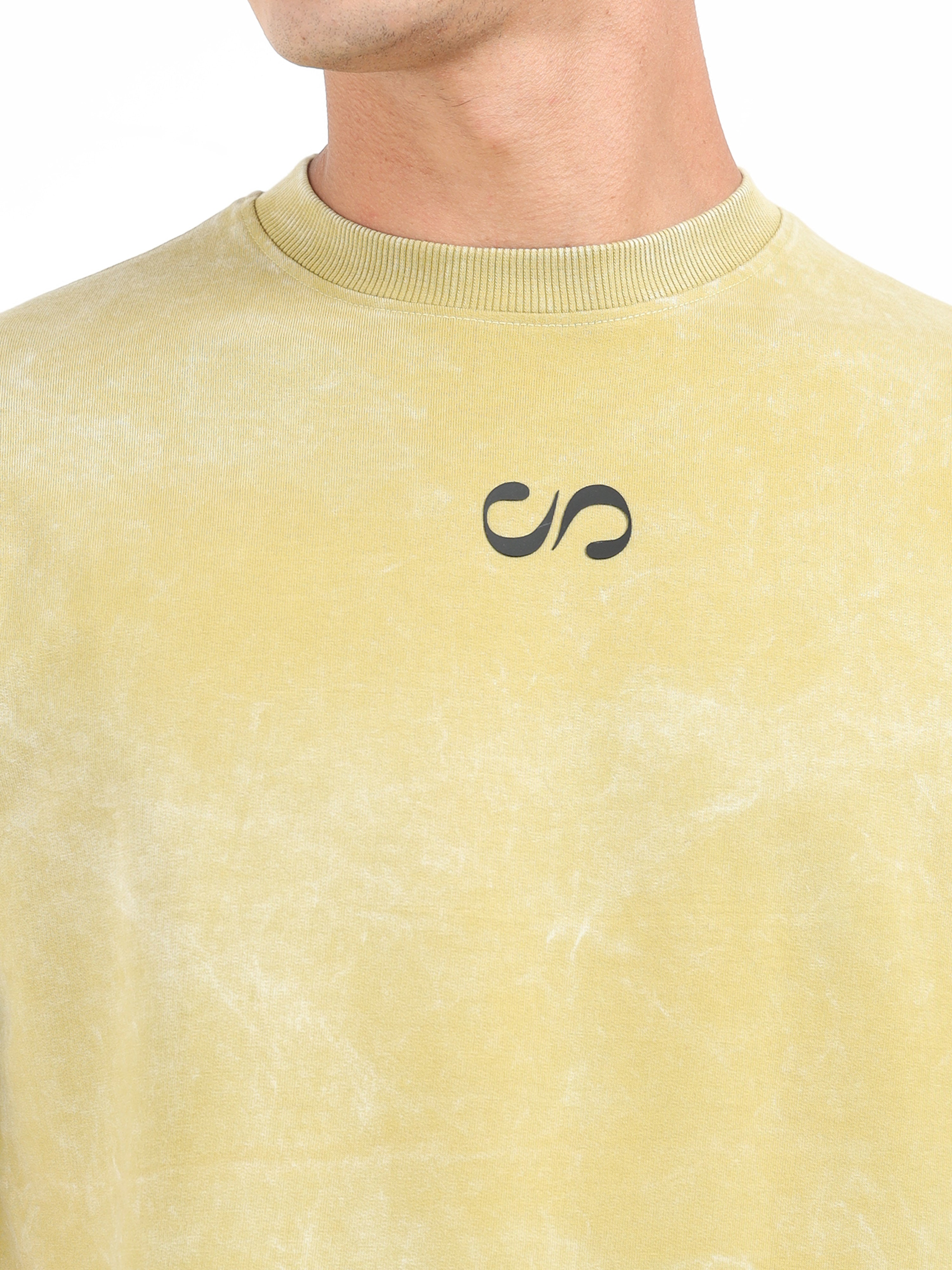 Olive Uneven Washed Oversized T-Shirt