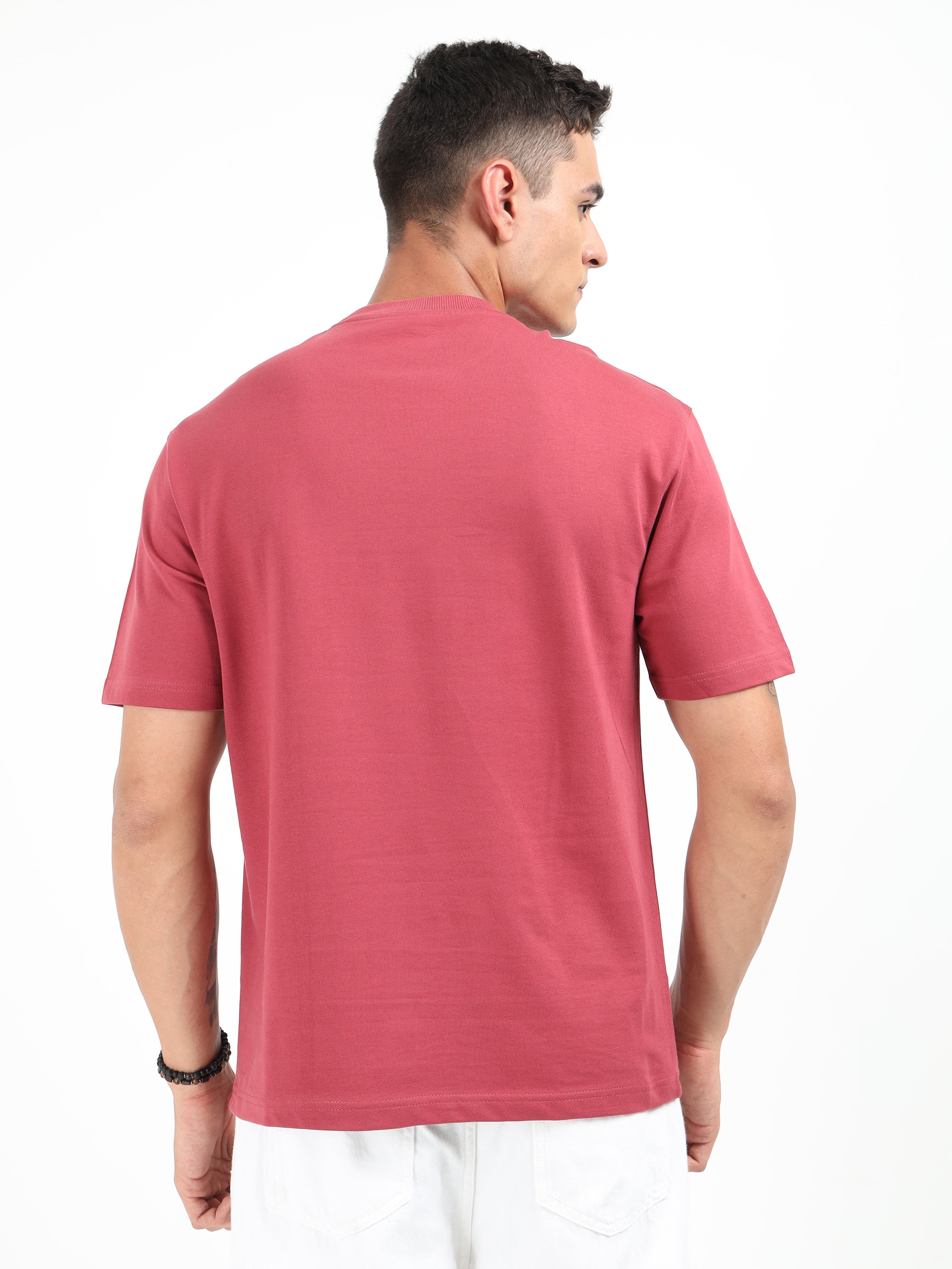 Burgandy Solid Oversized Tee