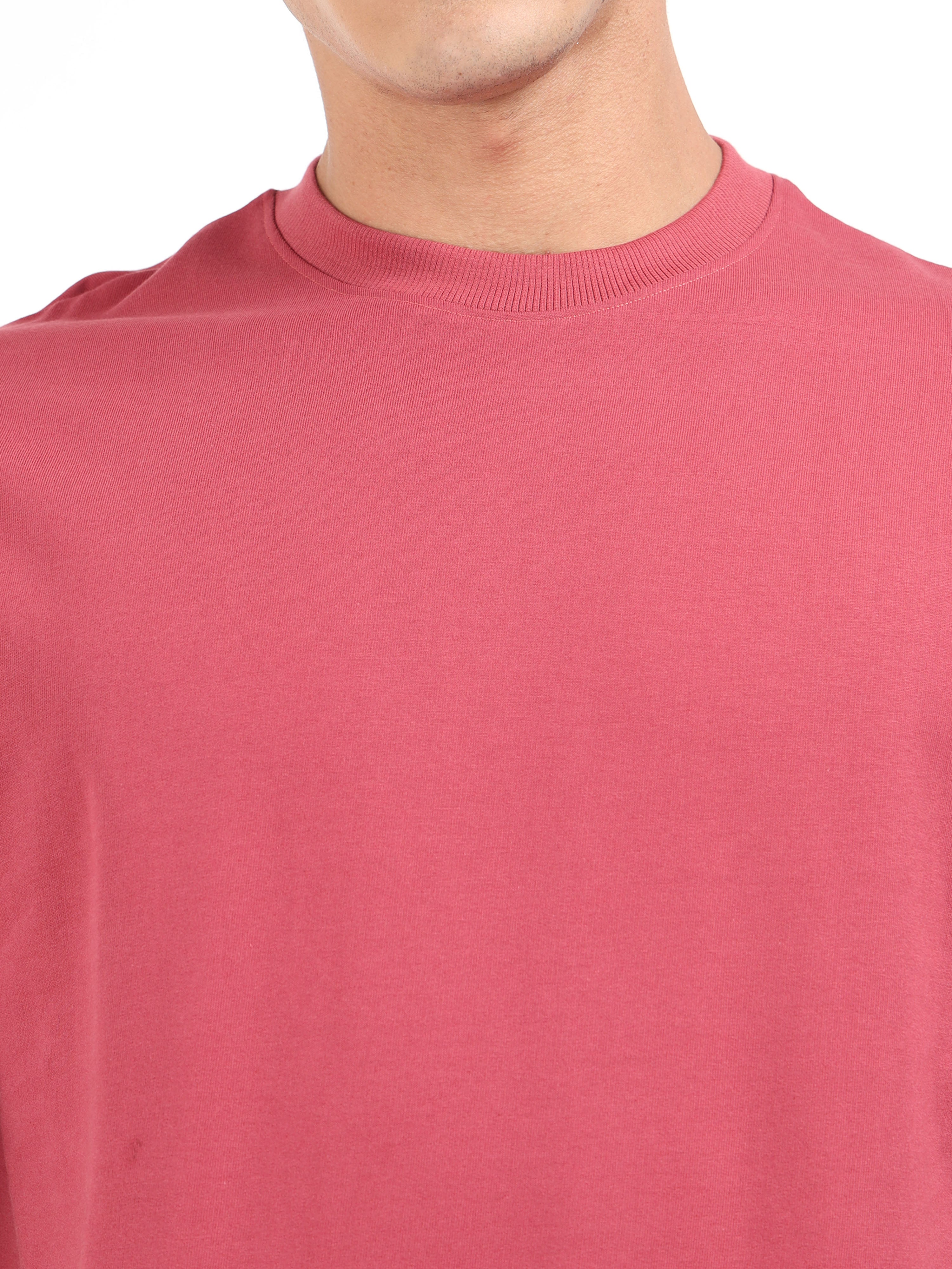 Burgandy Solid Oversized Tee