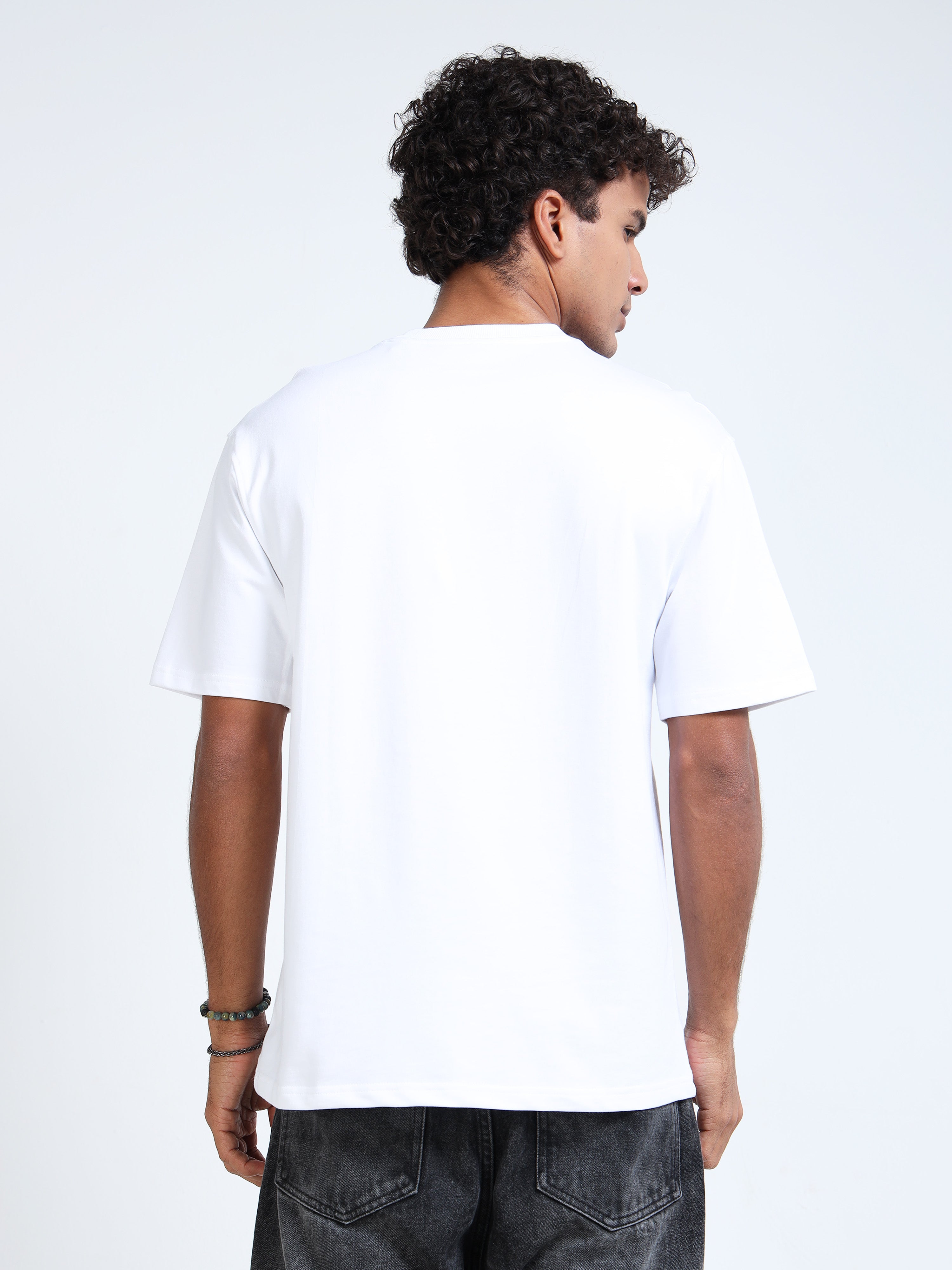 White Solid Oversized Tee