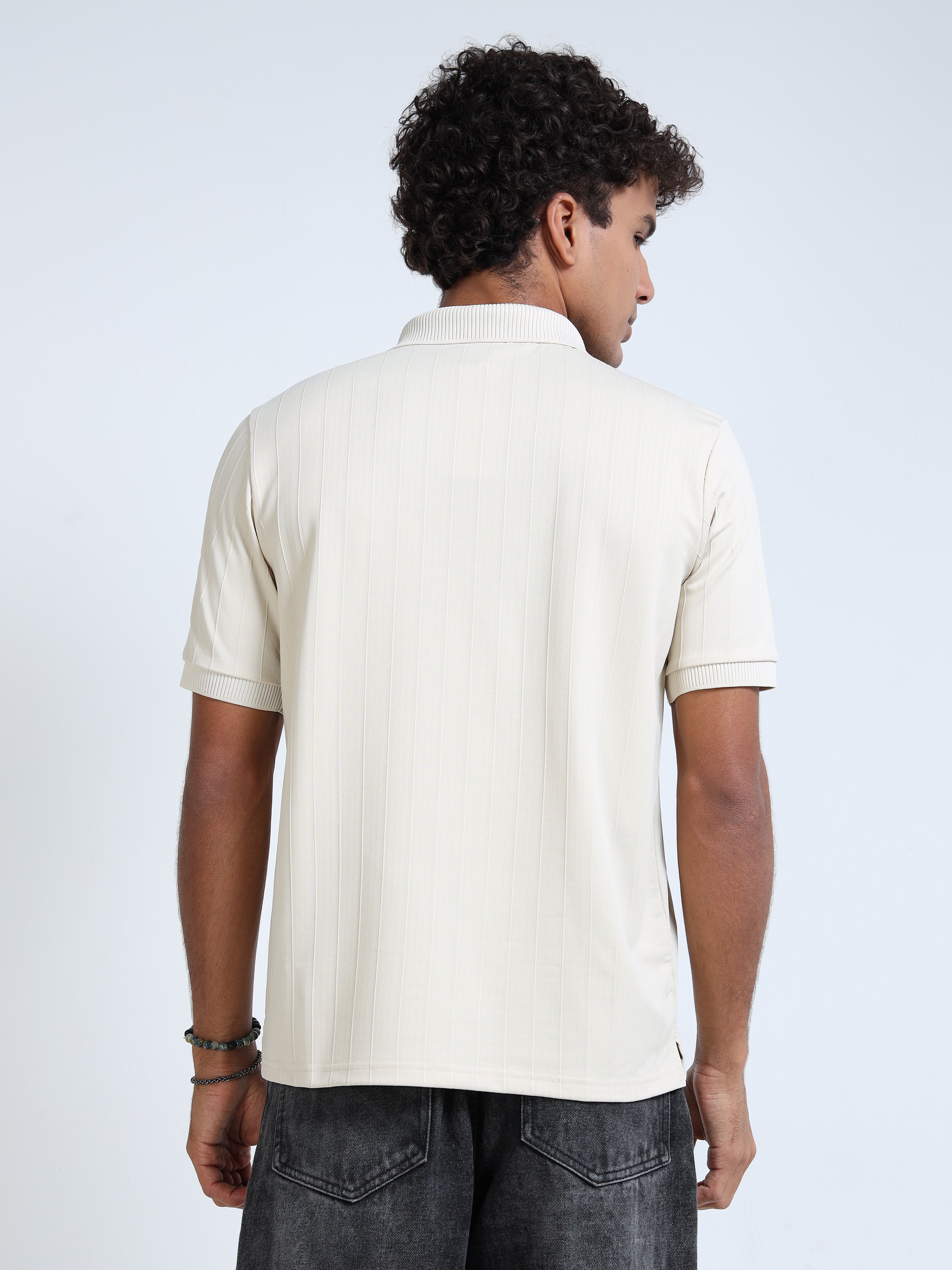 Beige Korean Polo T-Shirt