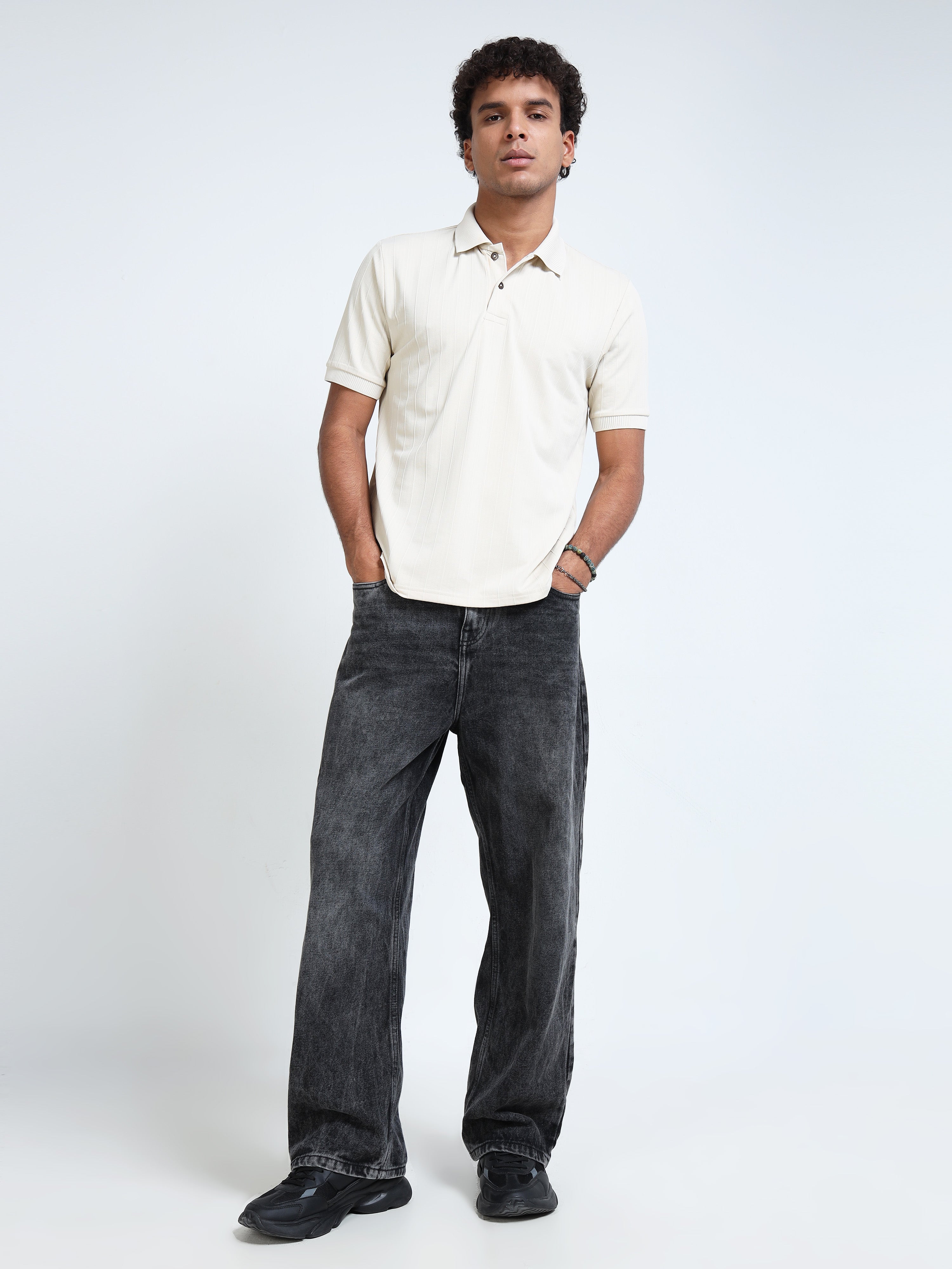 Beige Korean Polo T-Shirt