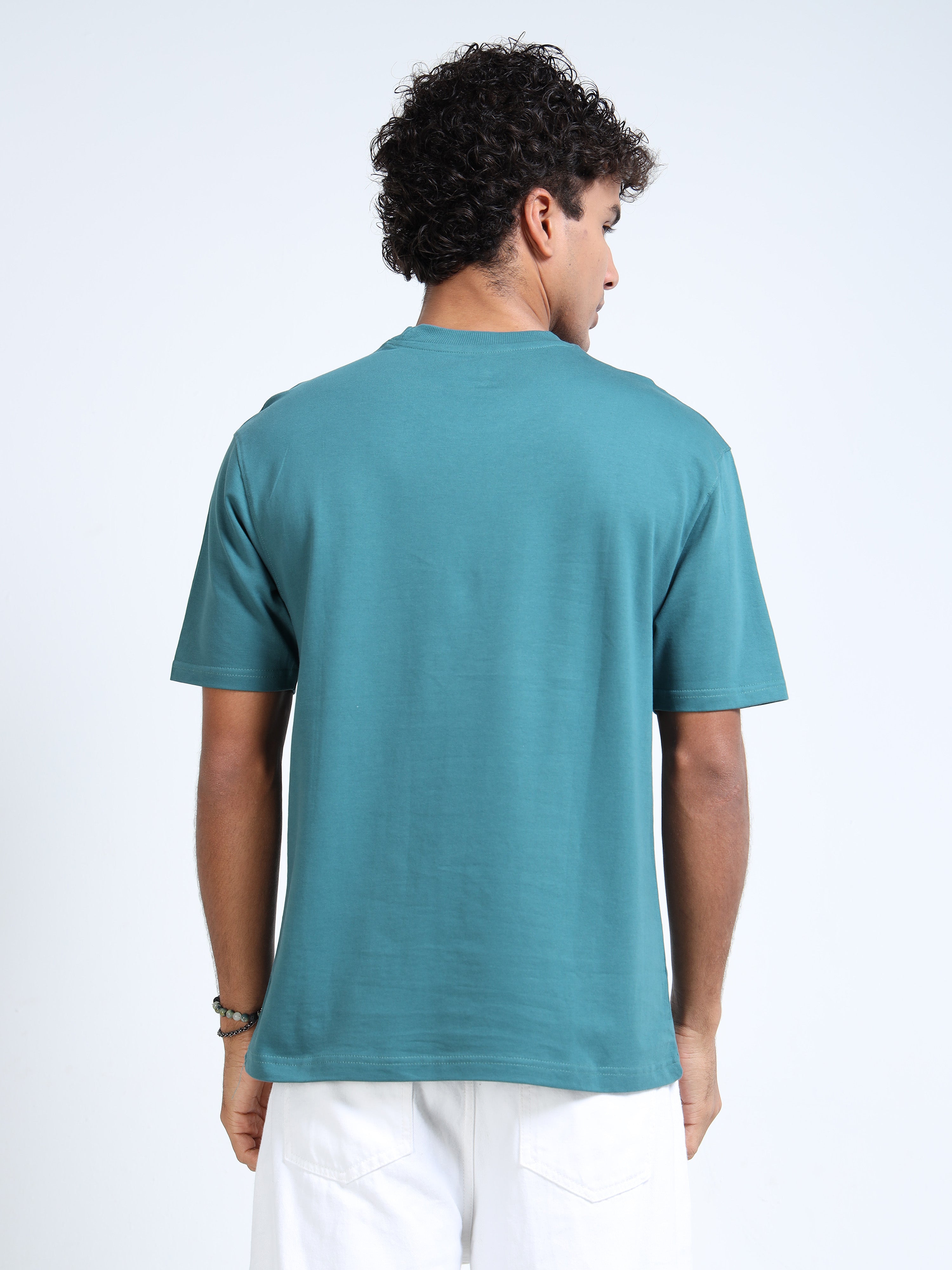 Pine Green Solid Oversized Tee