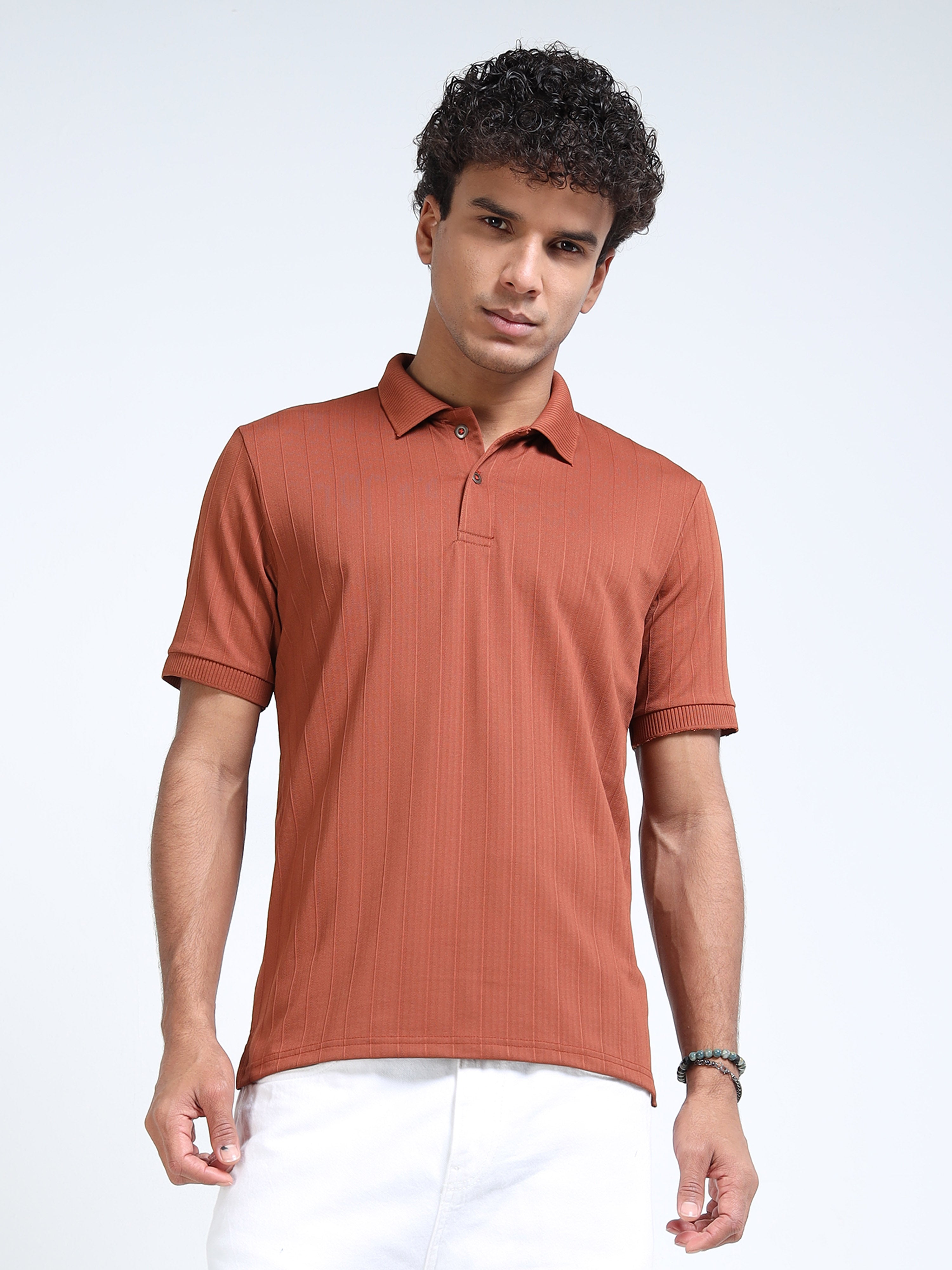 Terracotta Korean Polo T-Shirt