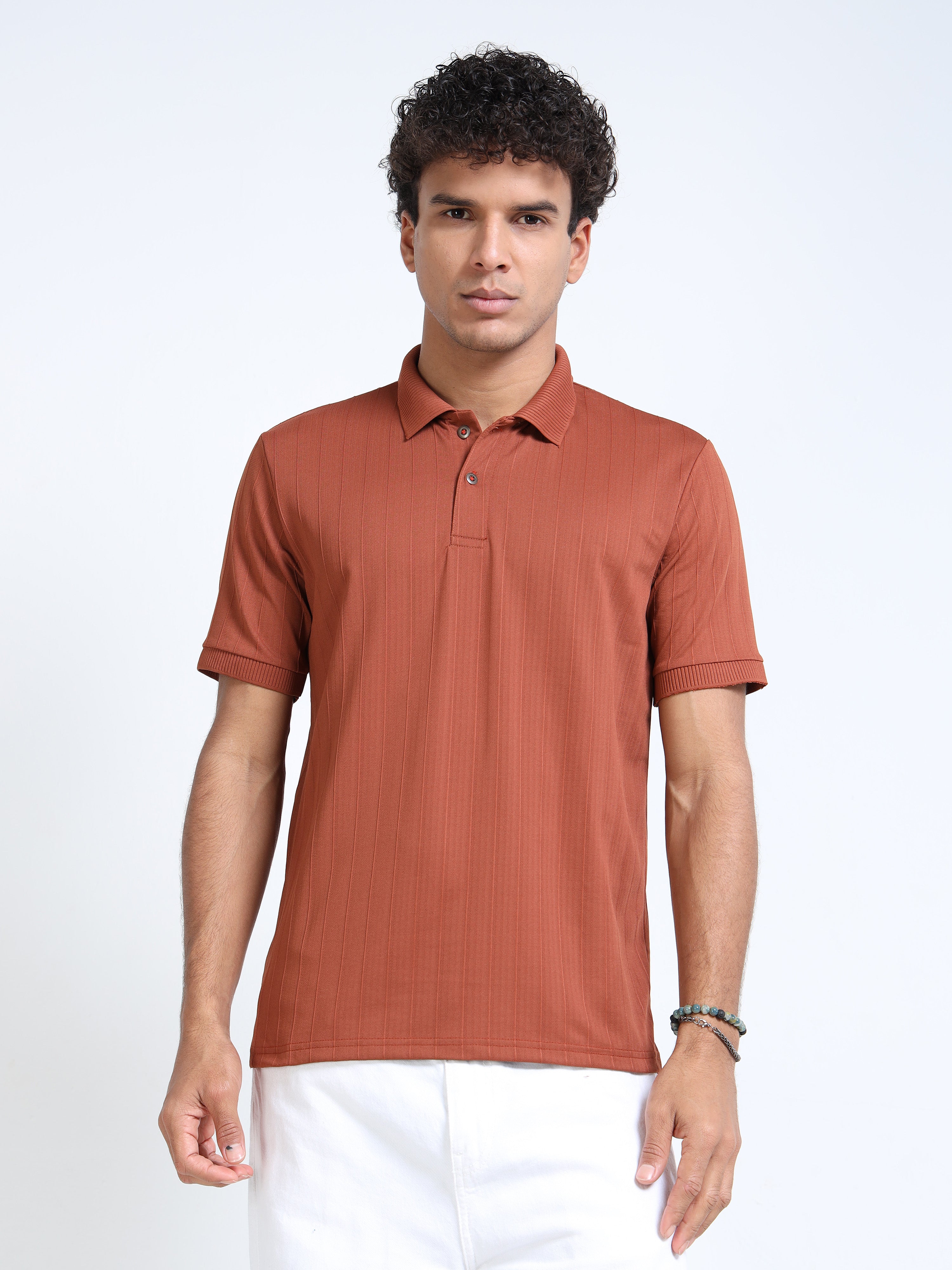 Terracotta Korean Polo T-Shirt
