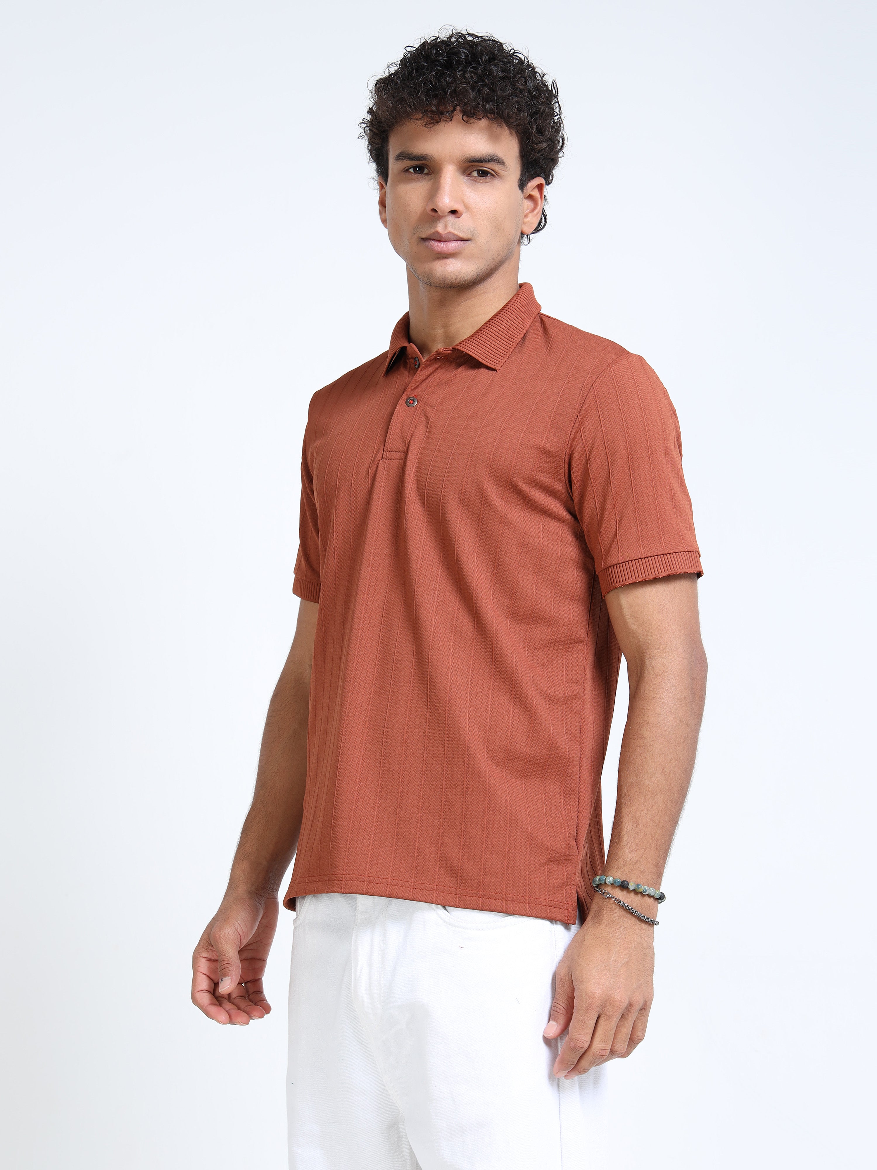 Terracotta Korean Polo T-Shirt