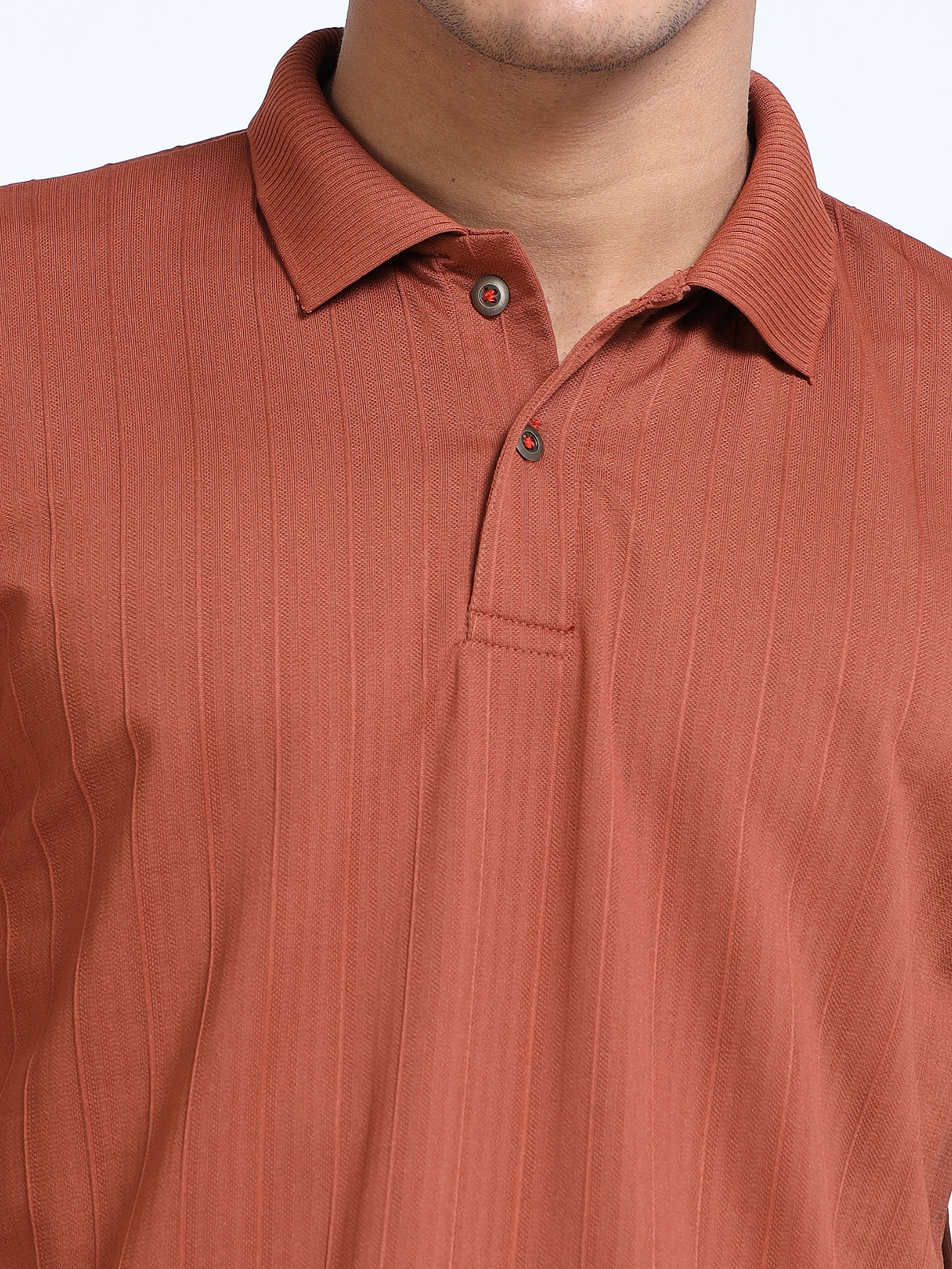 Terracotta Korean Polo T-Shirt