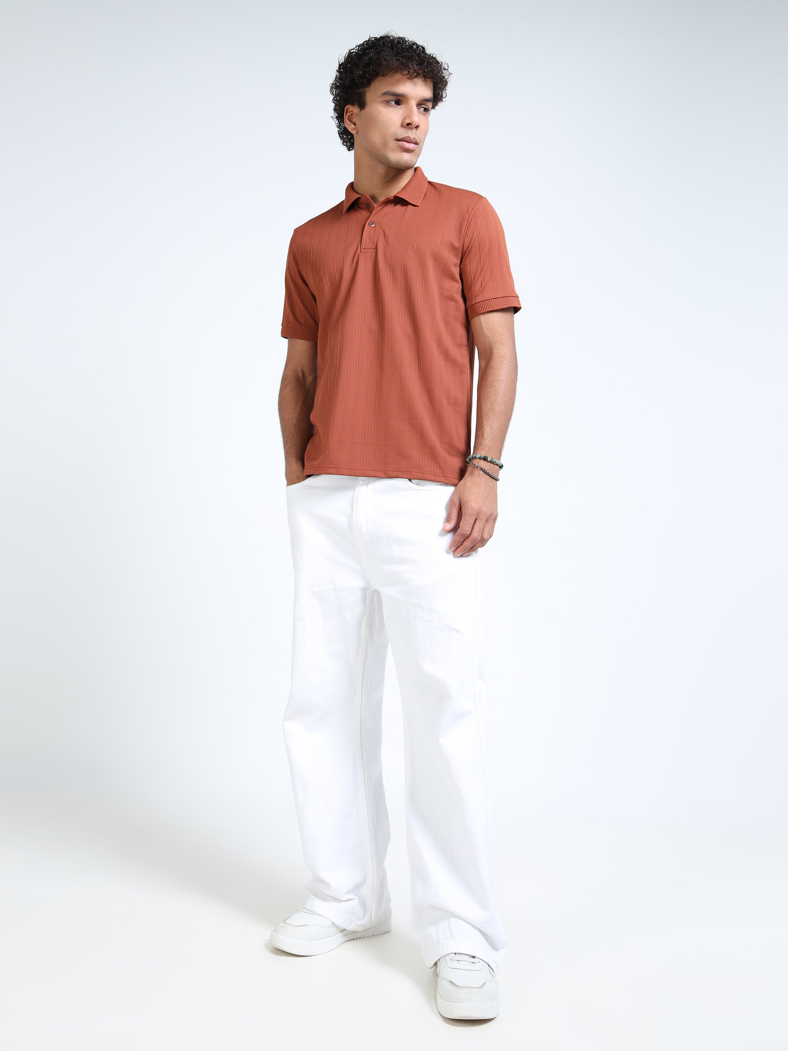 Terracotta Korean Polo T-Shirt