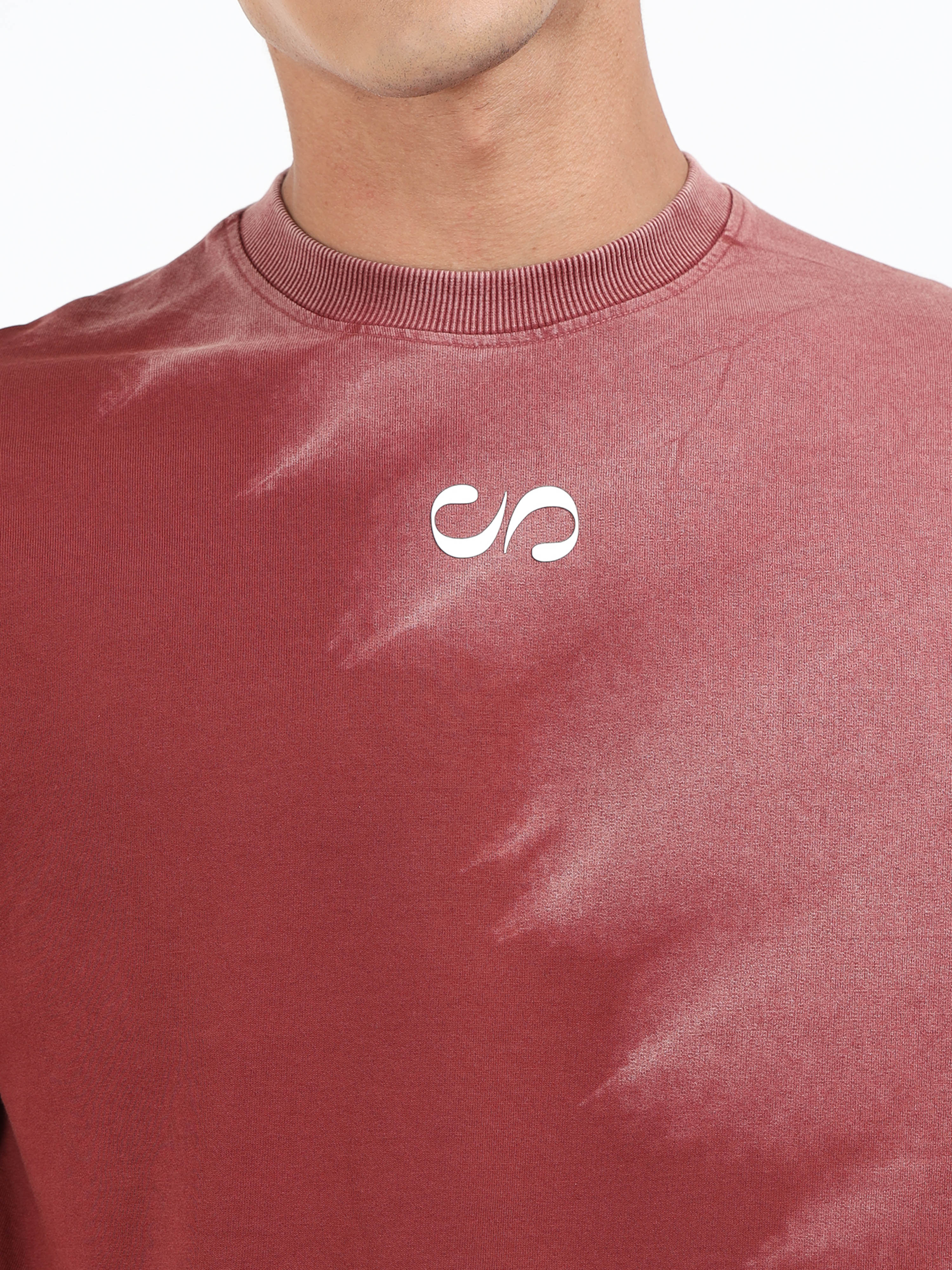 Royal Maroon Dual Washed Oversized T-Shirt