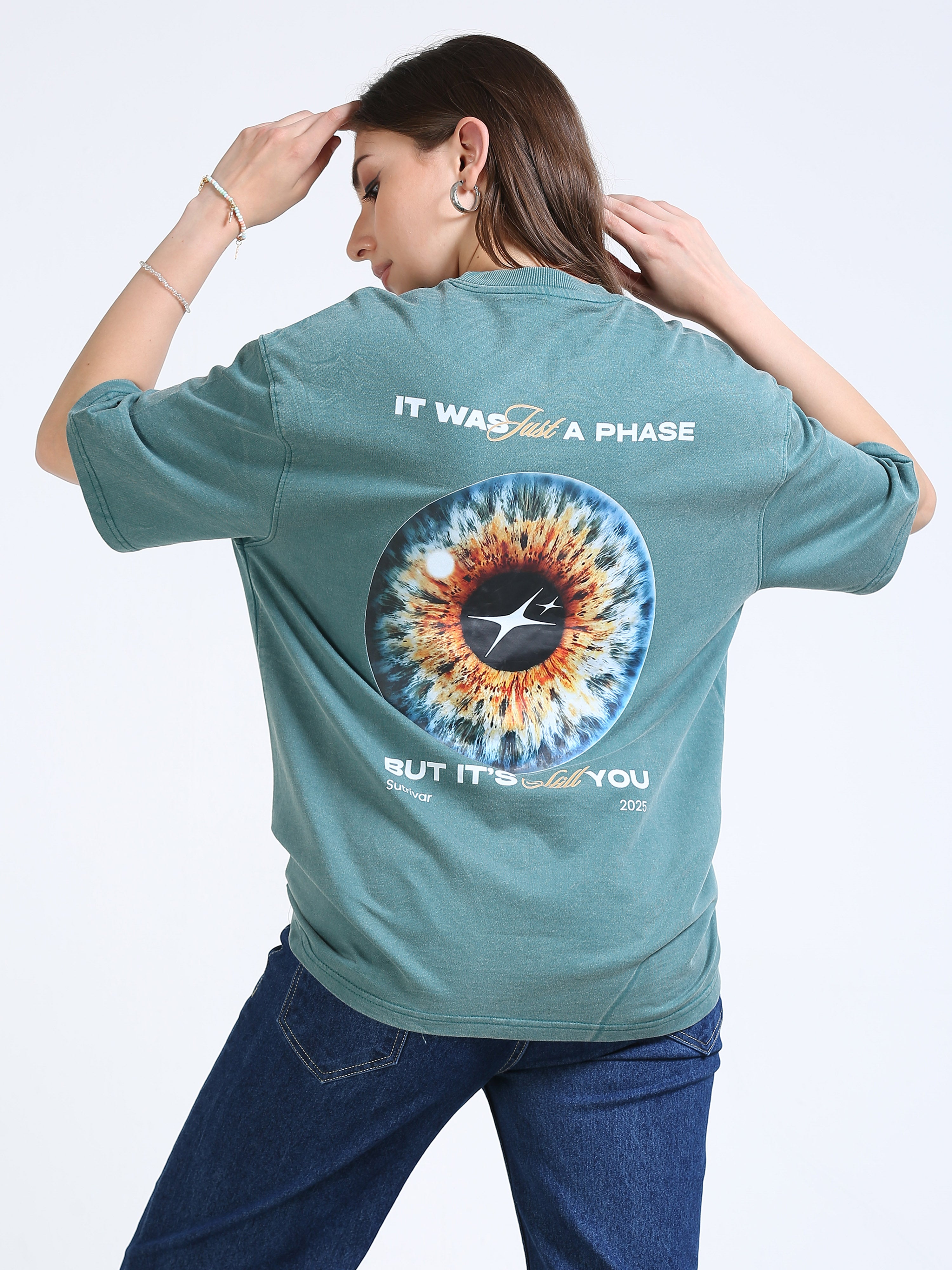 Pine Green Vintage Washed Oversized T-Shirt