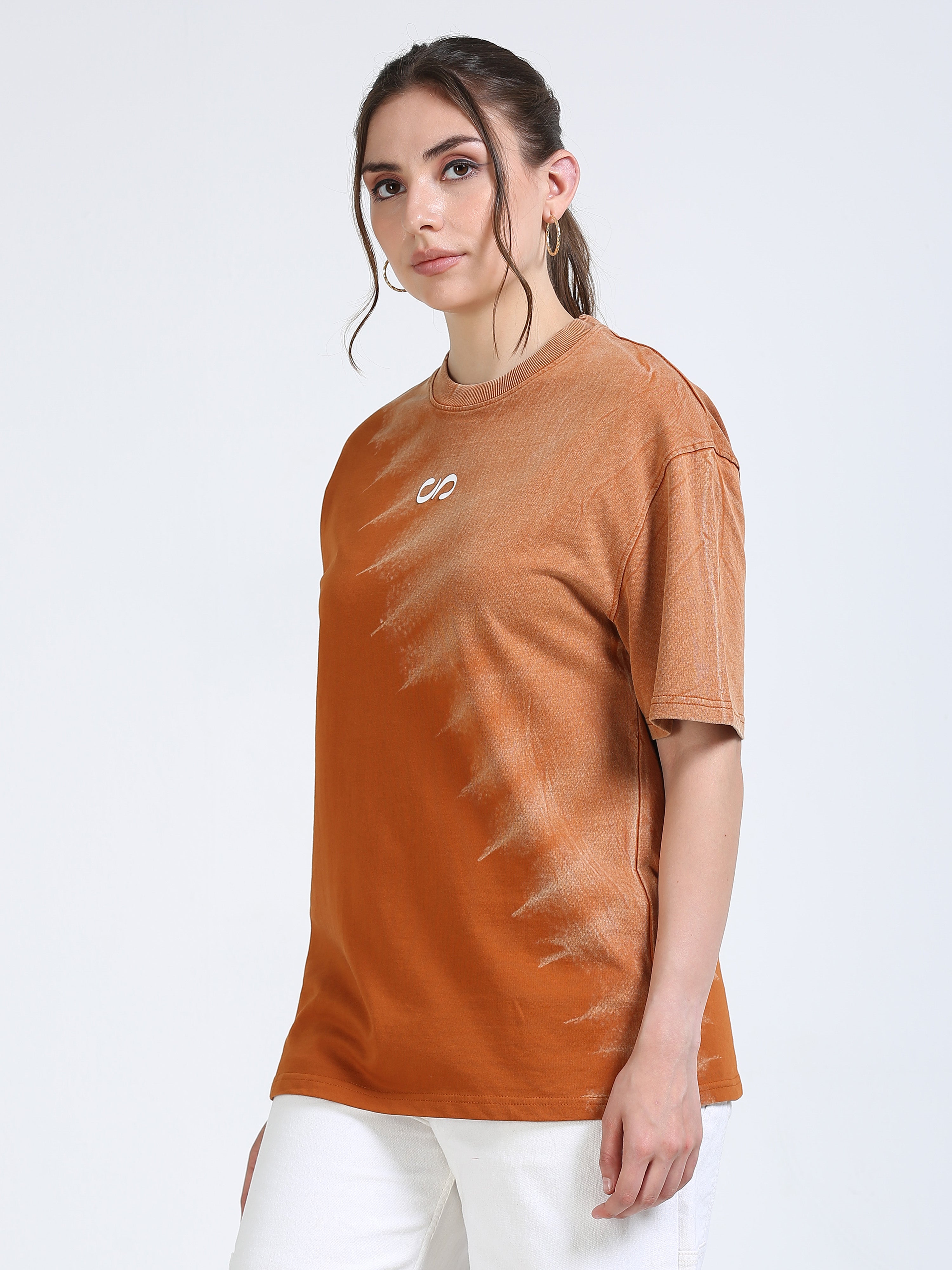 Orange Dual Washed Oversized T-Shirt