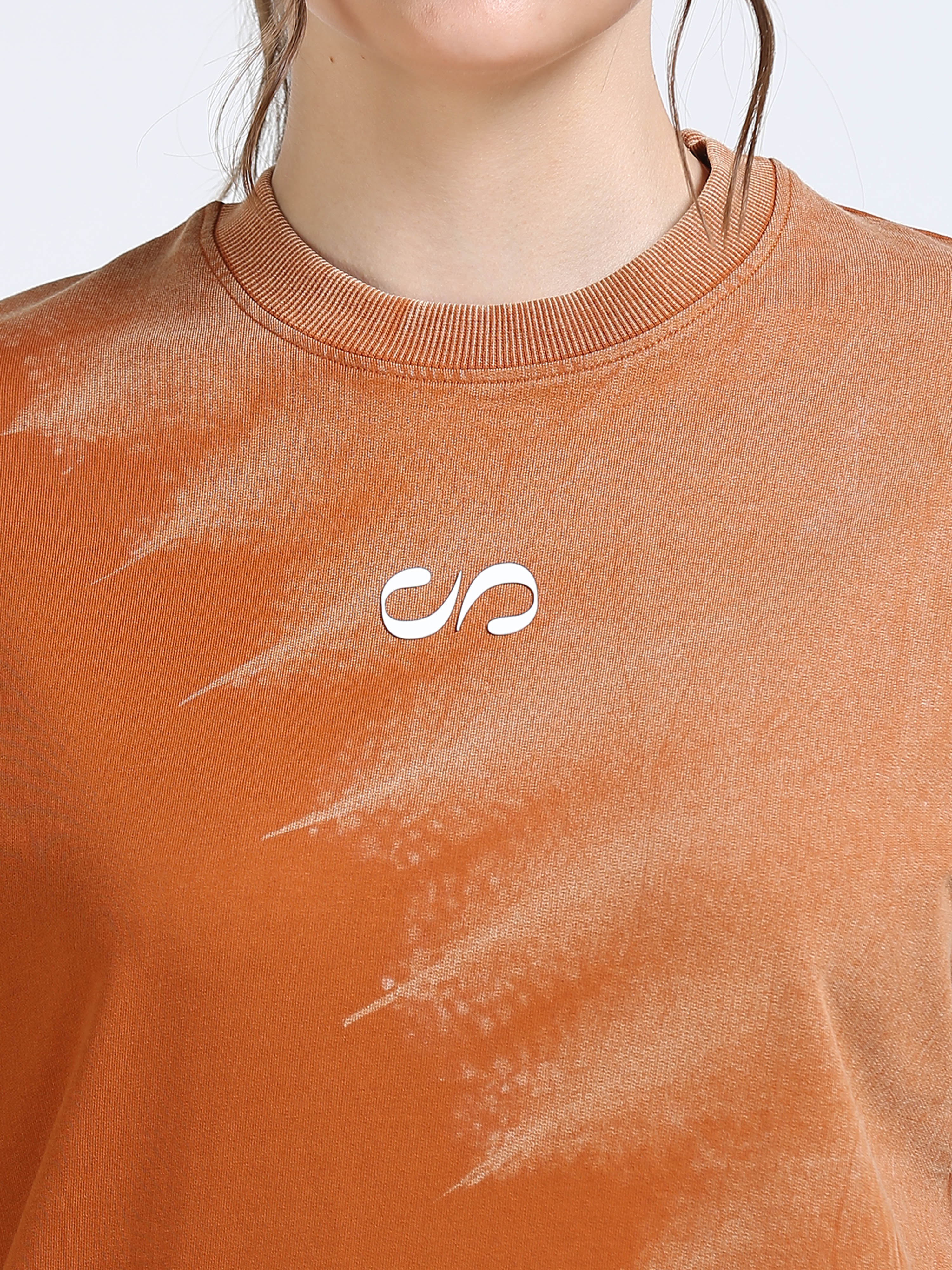 Orange Dual Washed Oversized T-Shirt