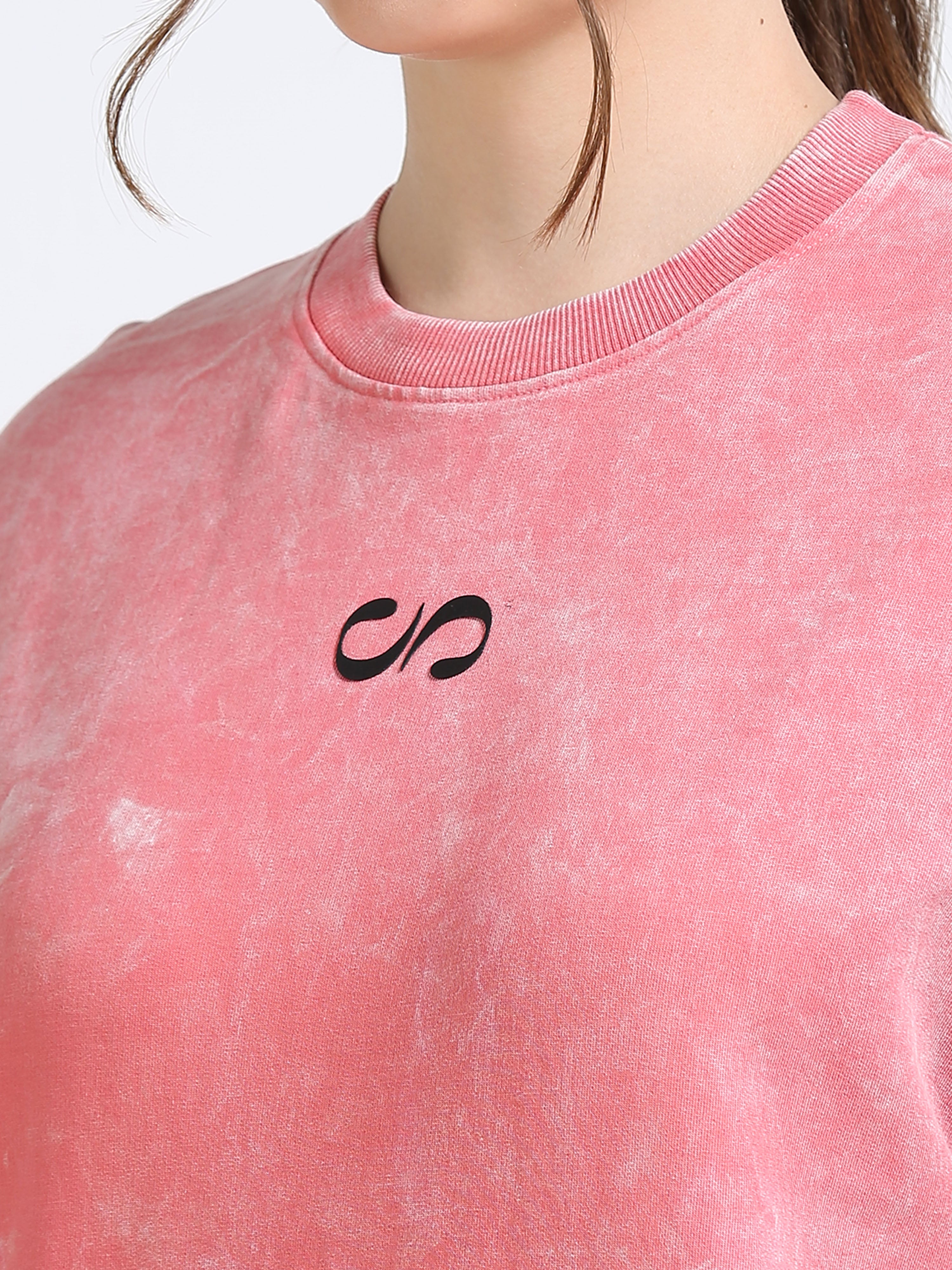 Plum Uneven Washed Oversized T-Shirt