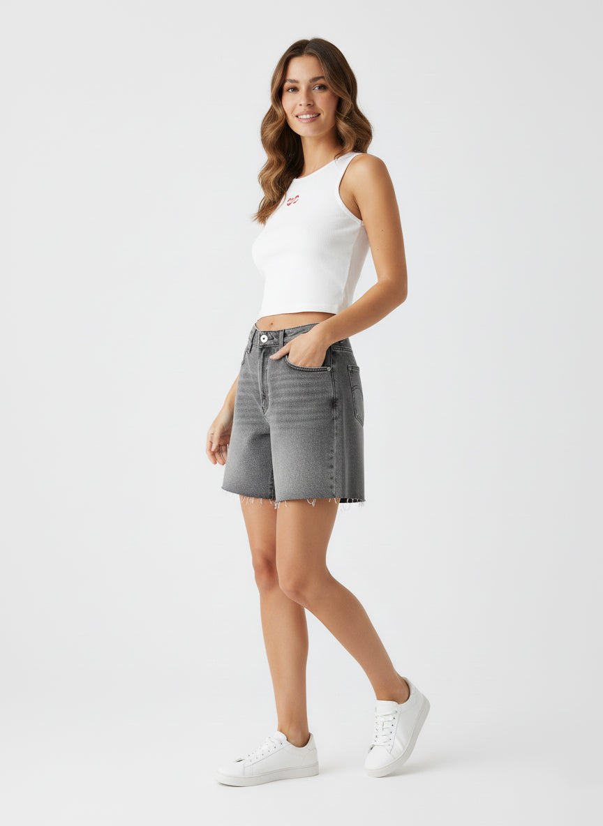 White Embroidered Women's Tank Top