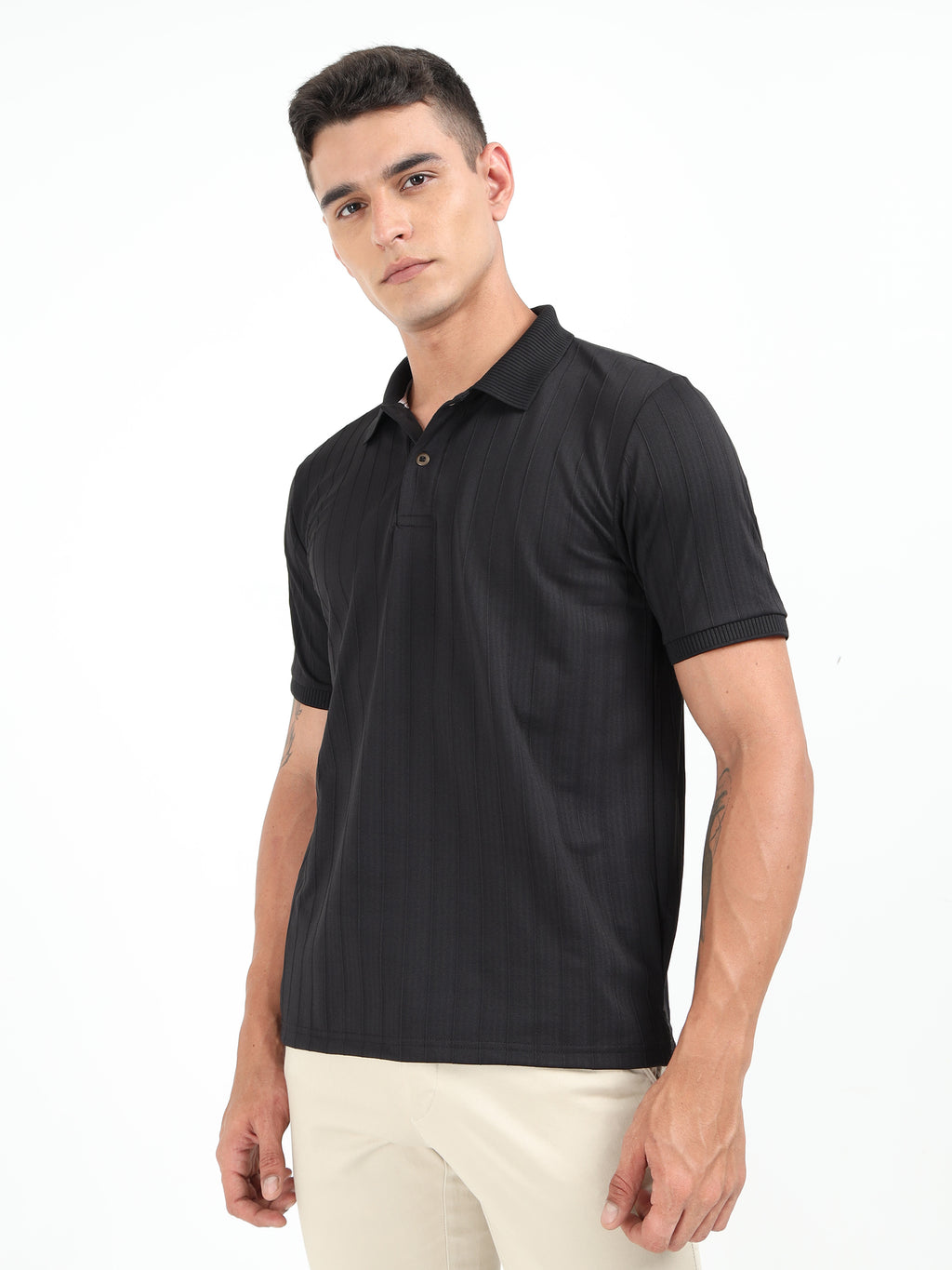 Black Korean Polo T-Shirt