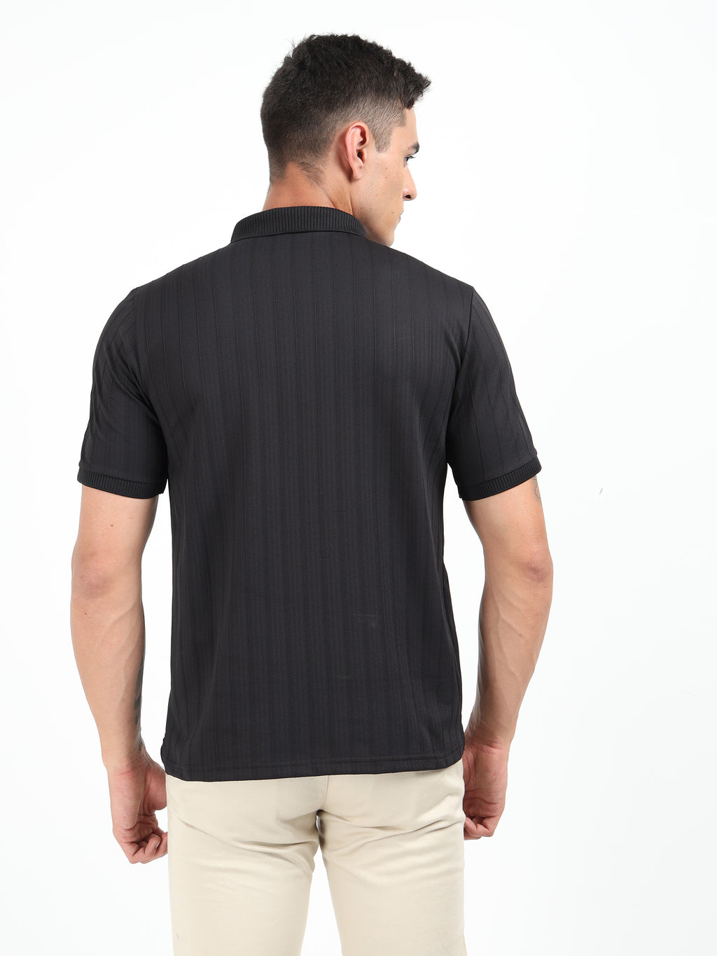 Black Korean Polo T-Shirt