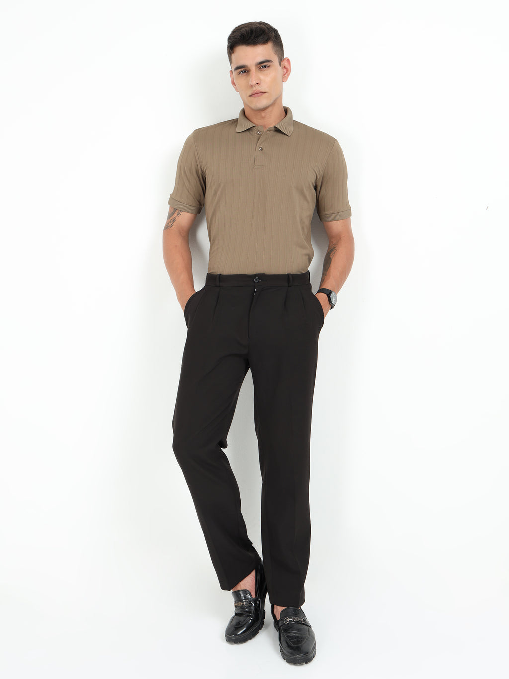 Sand Korean Polo T-Shirt