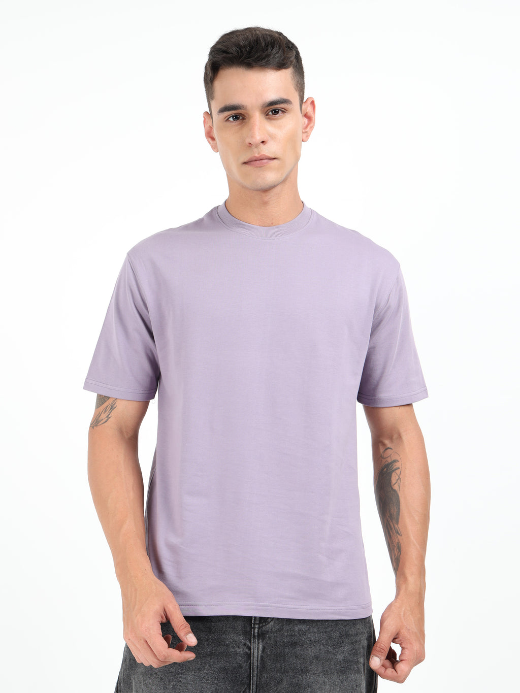 Lavender Solid Oversized Tee