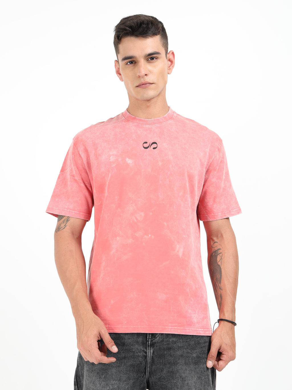 Plum Uneven Washed Oversized T-Shirt