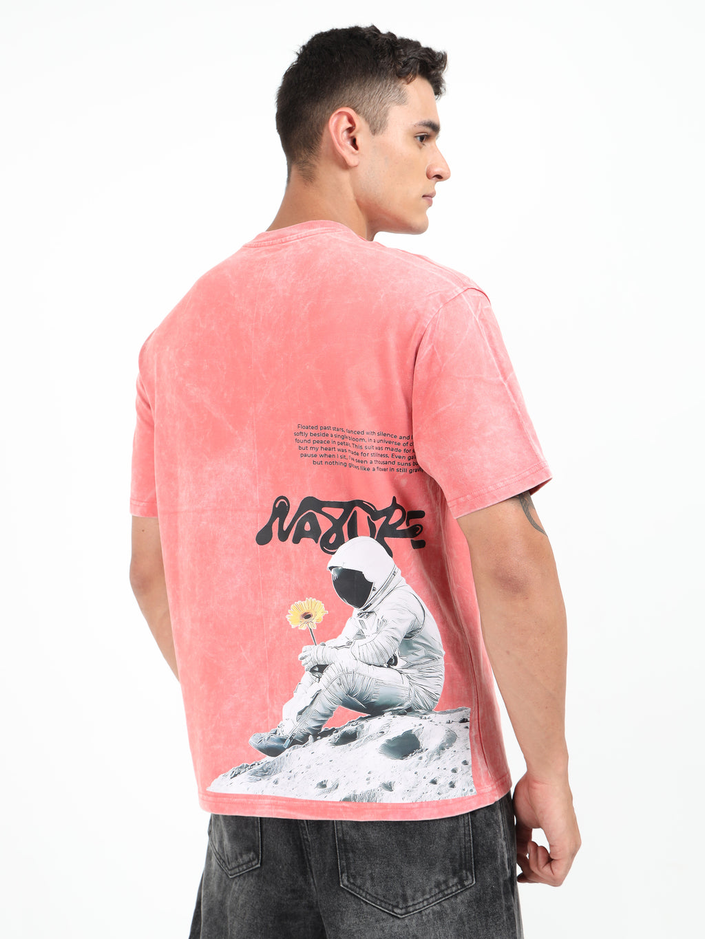 Plum Uneven Washed Oversized T-Shirt