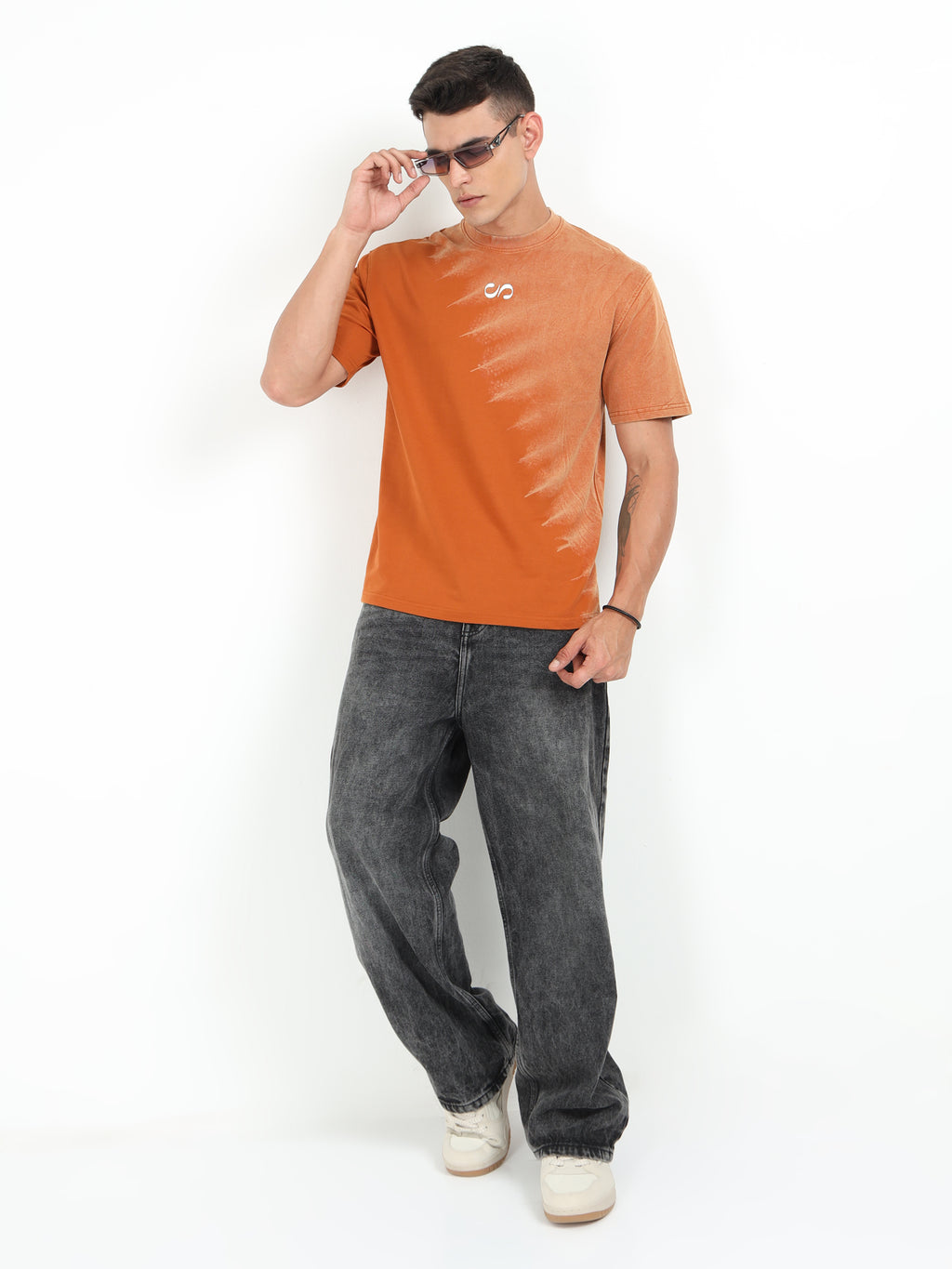 Orange Dual Washed Oversized T-Shirt