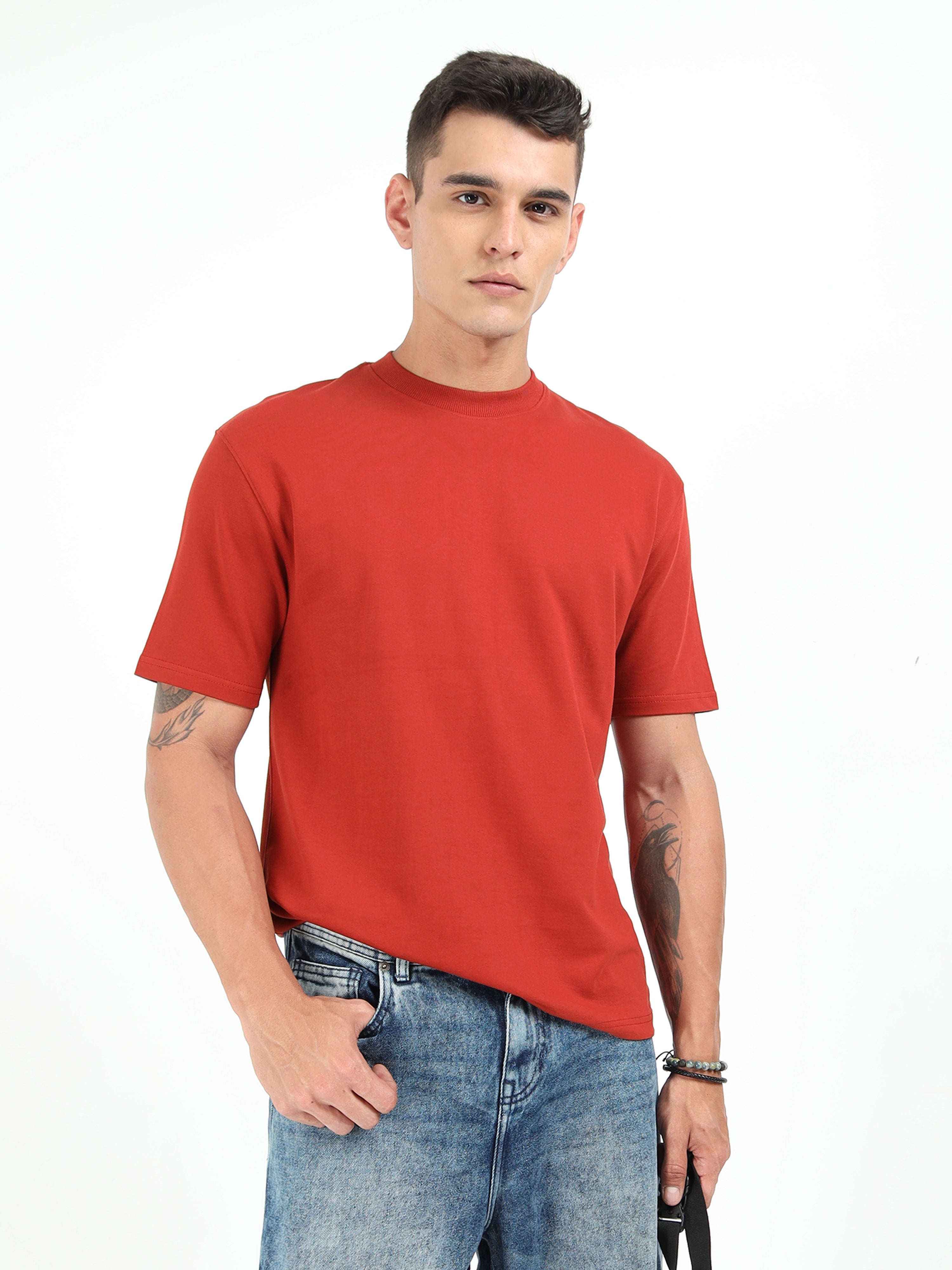 Terracotta Solid Oversized Tee