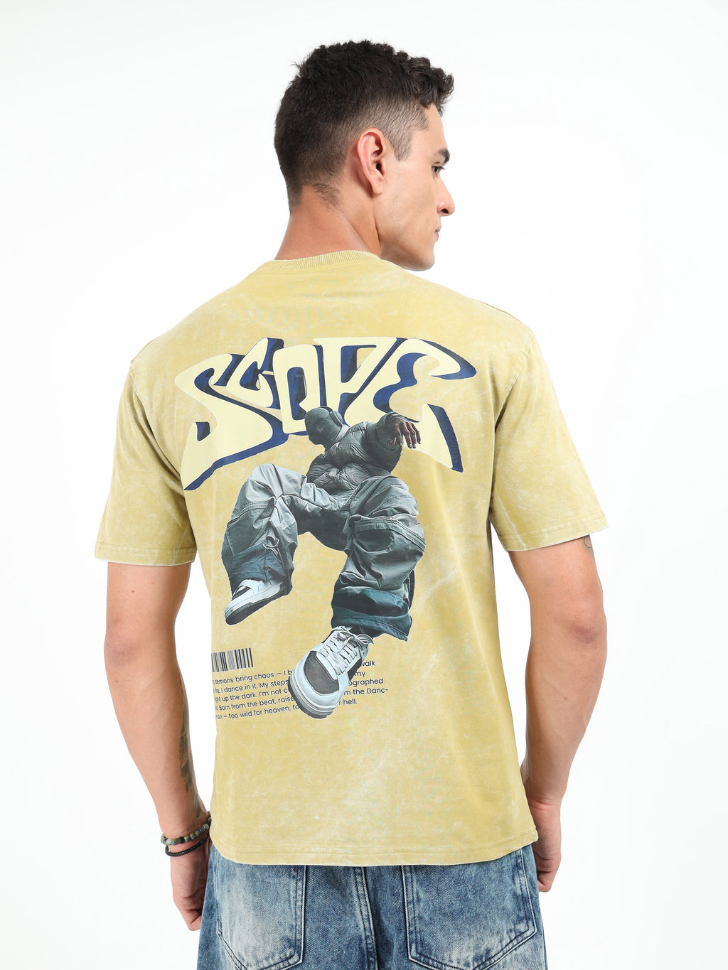 Olive Uneven Washed Oversized T-Shirt