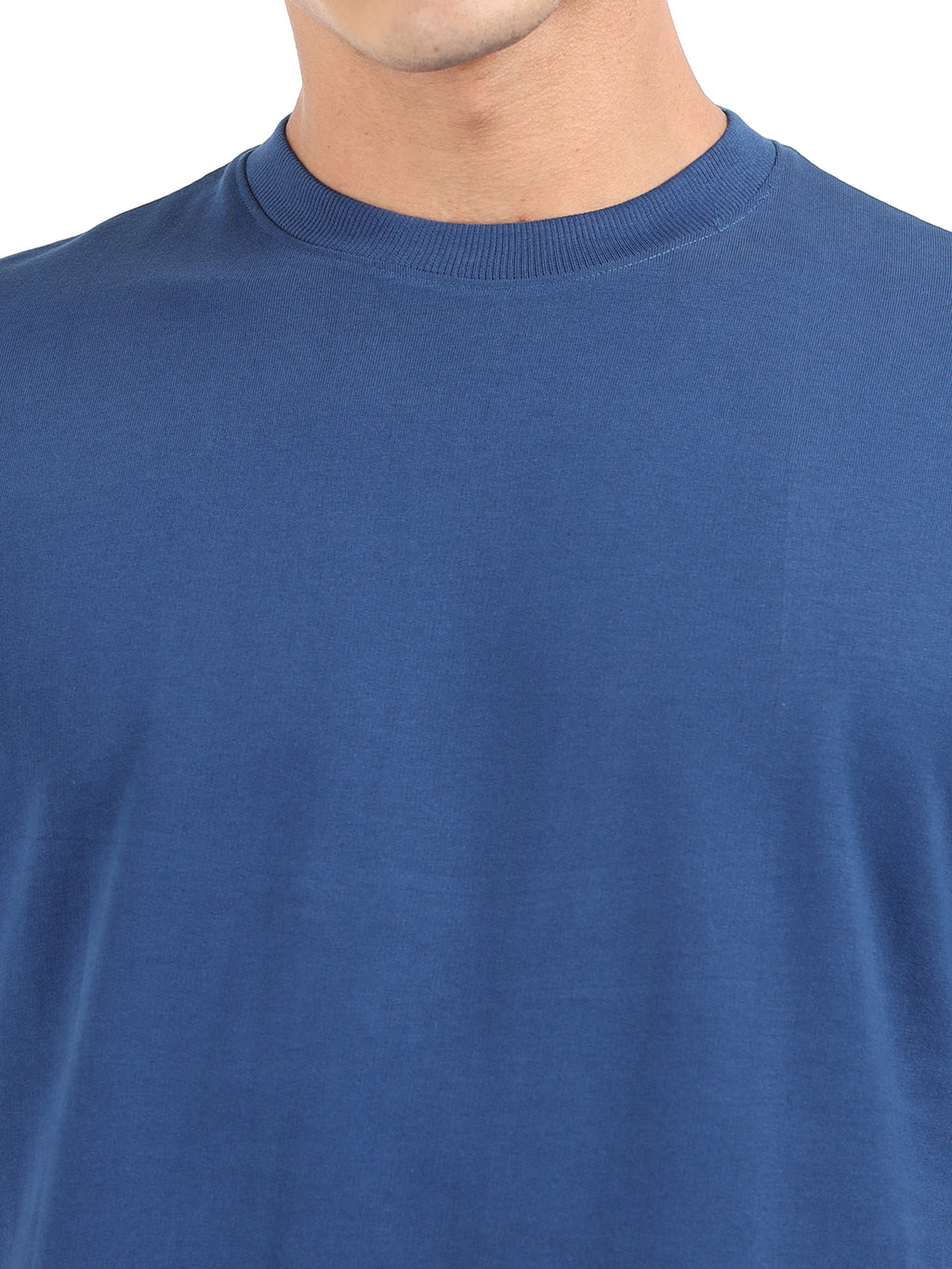 Navy Blue Solid Oversized Tee